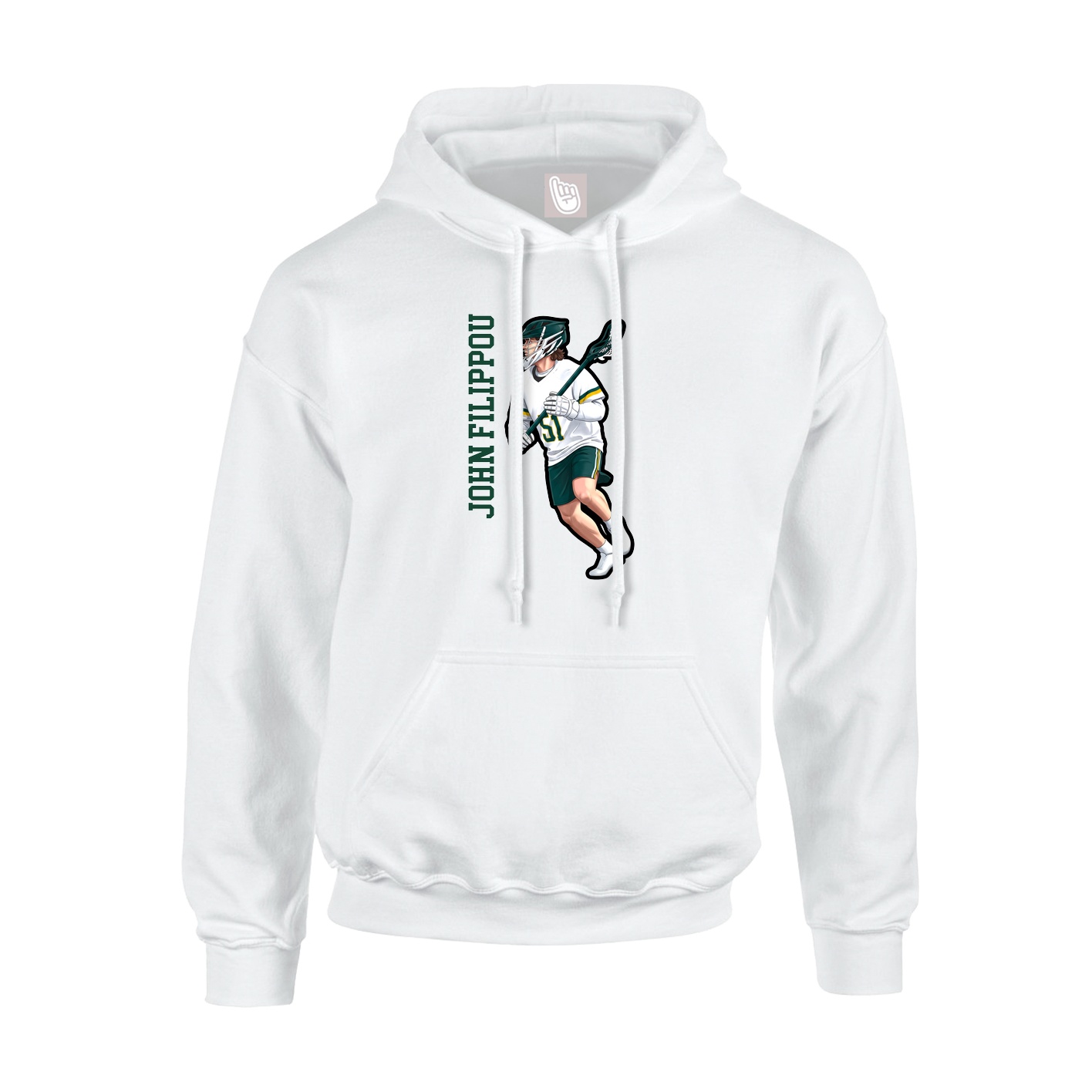 Hoodie — Name Vertical in White