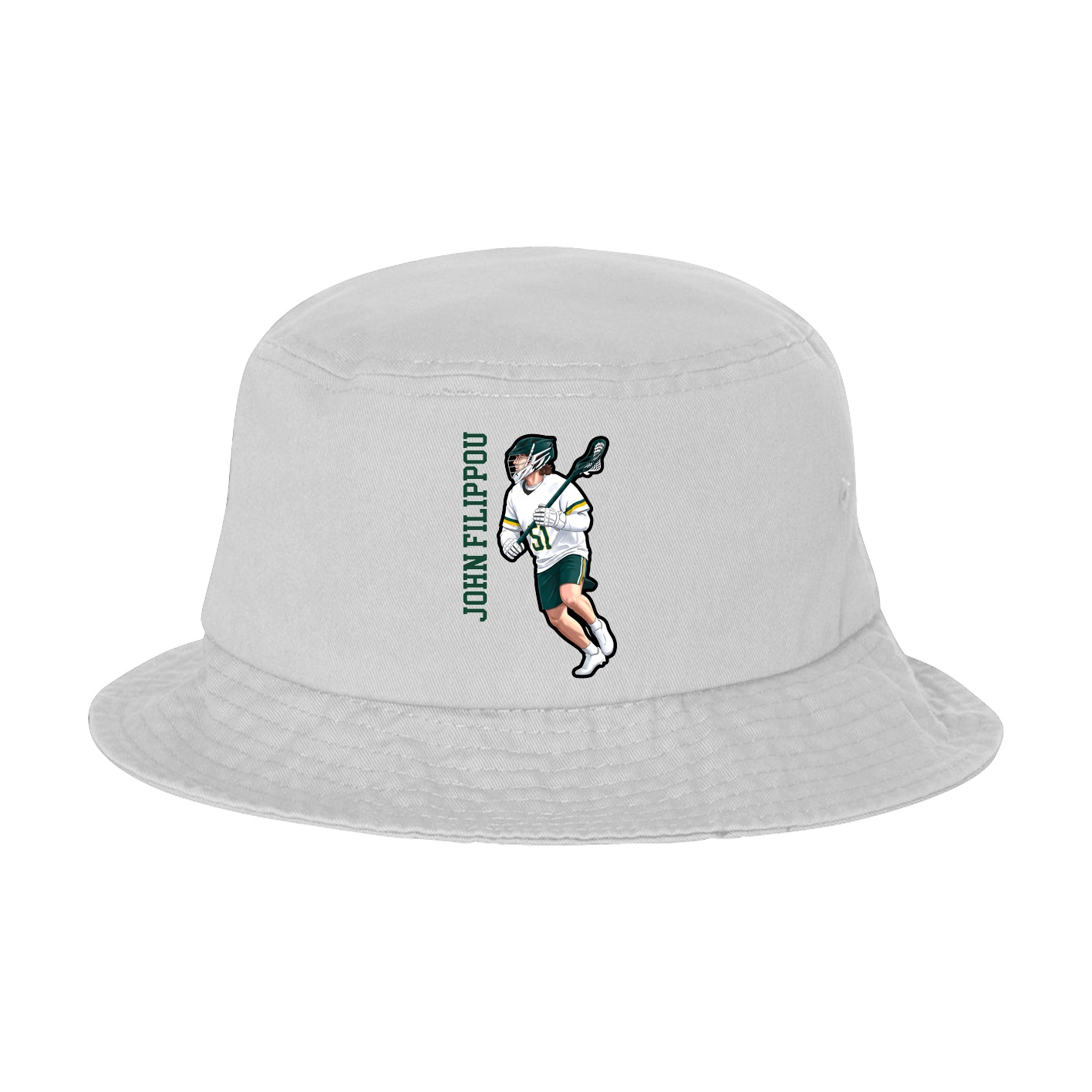 Bucket Cap — Name Vertical in White