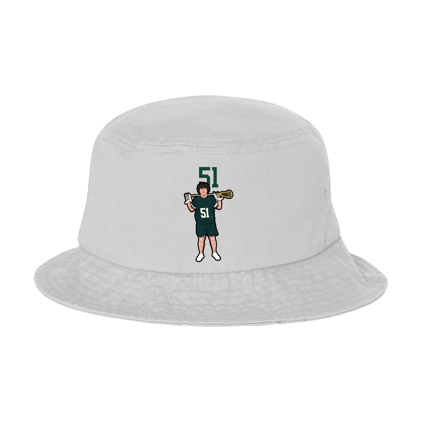 Bucket Cap — Number Top in White