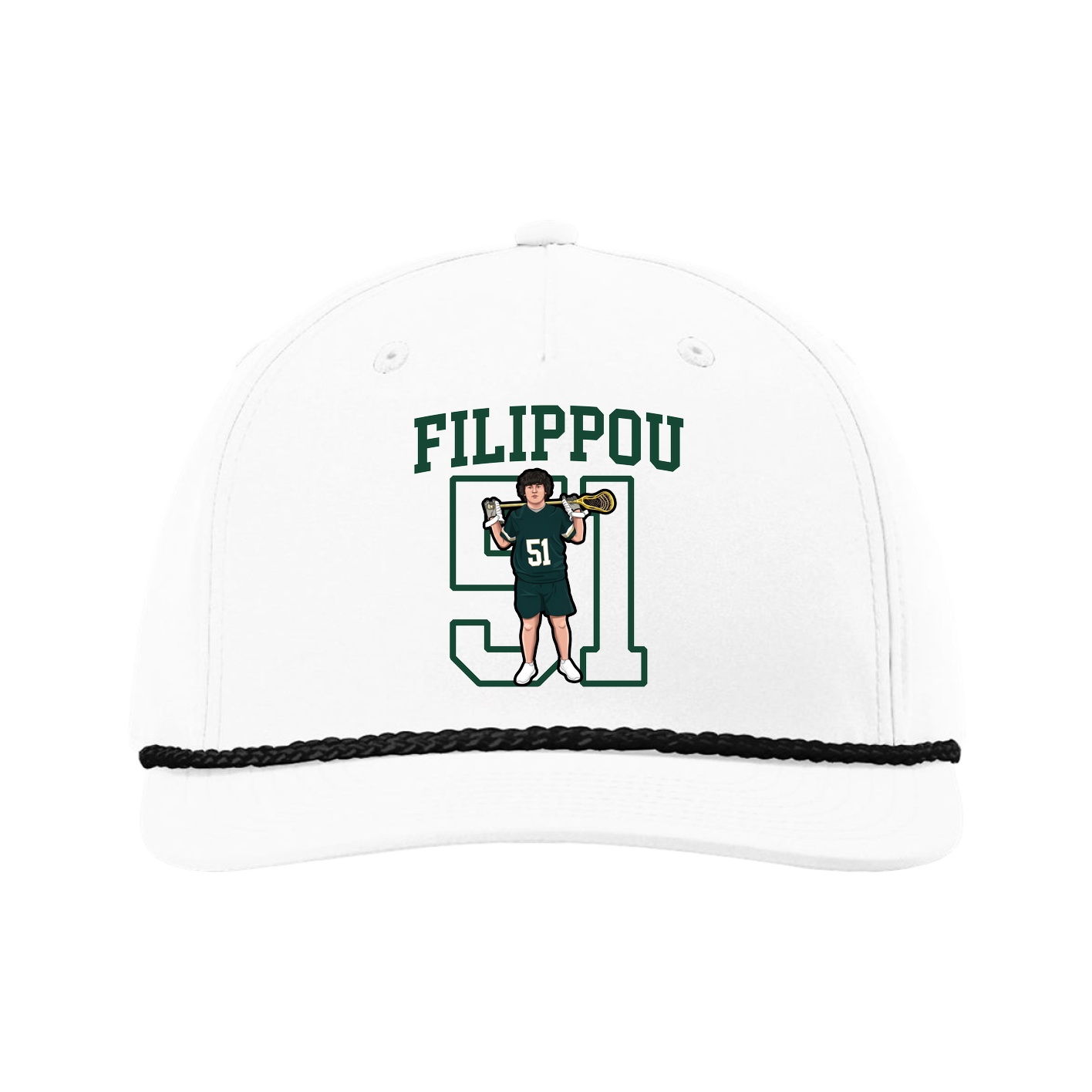 Five-Panel Classic Rope Cap — Shirsey in White