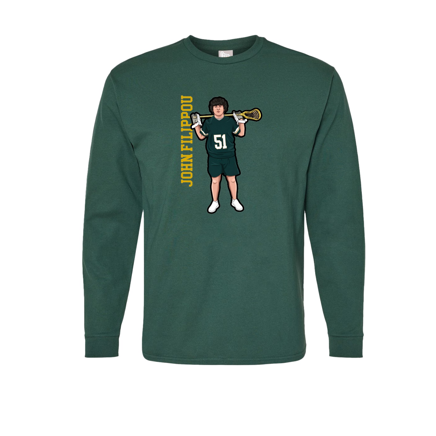 Long Sleeve Tee — Name Vertical in Green