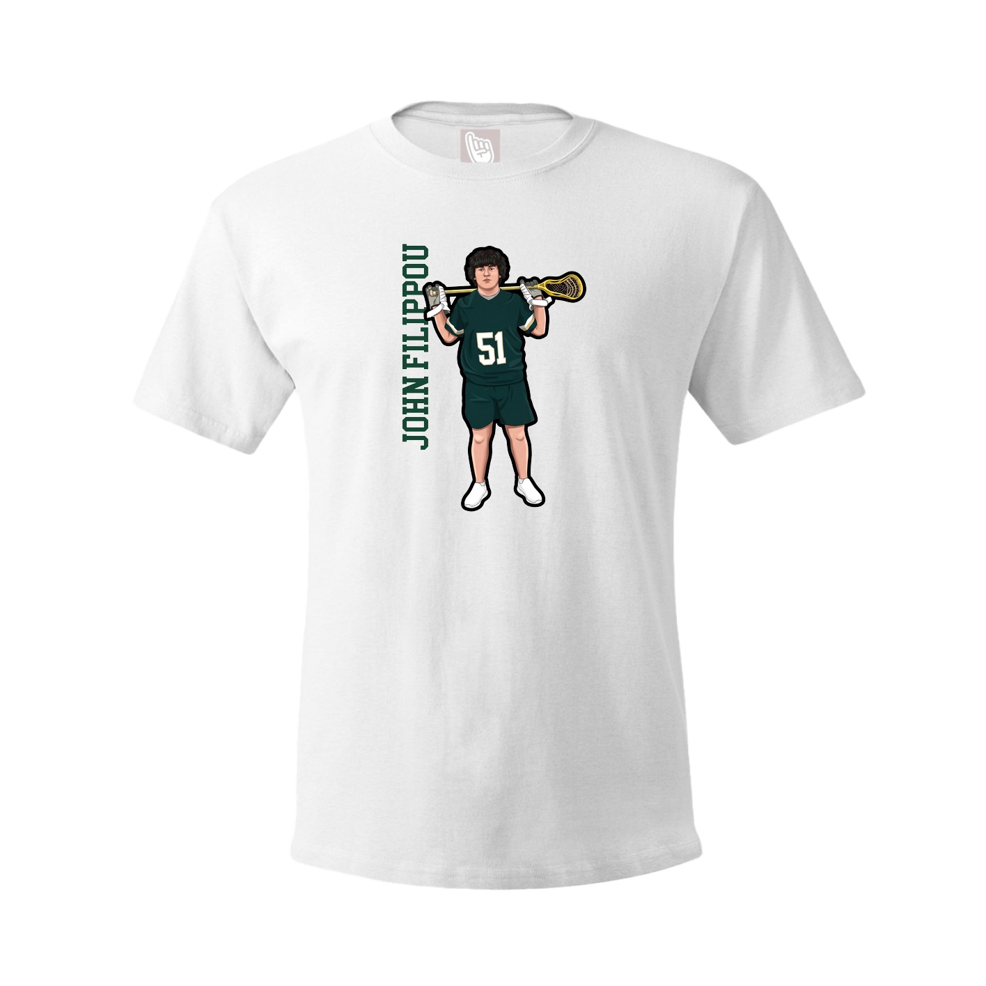Youth Tee — Name Vertical in White