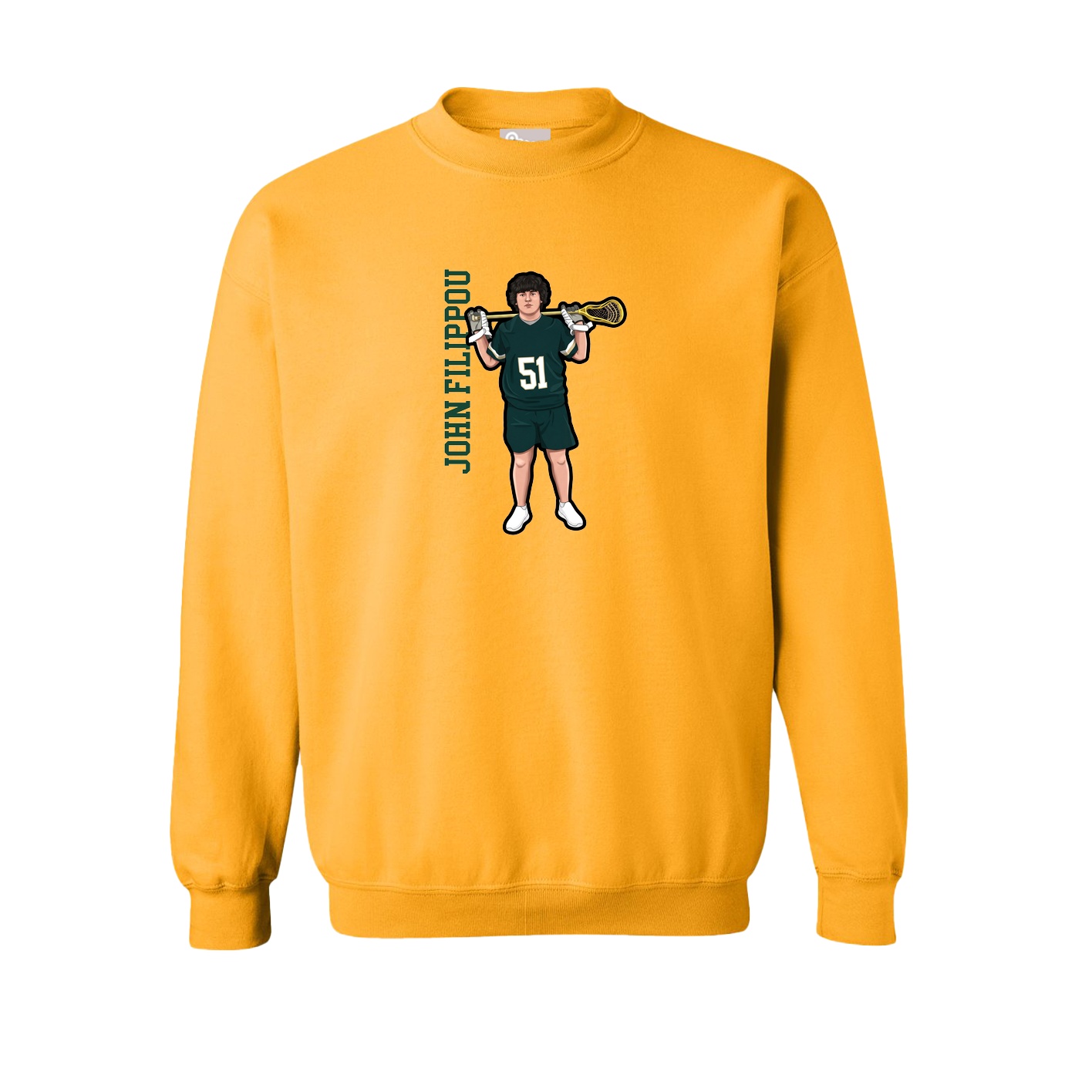 Fleece Crew — Name Vertical in Gold