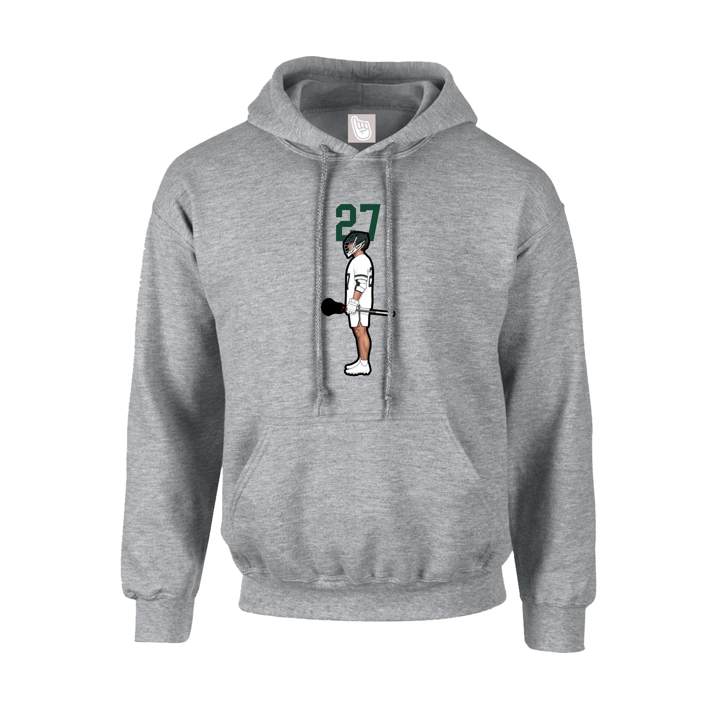 Youth Hoodie — Number Top in Grey