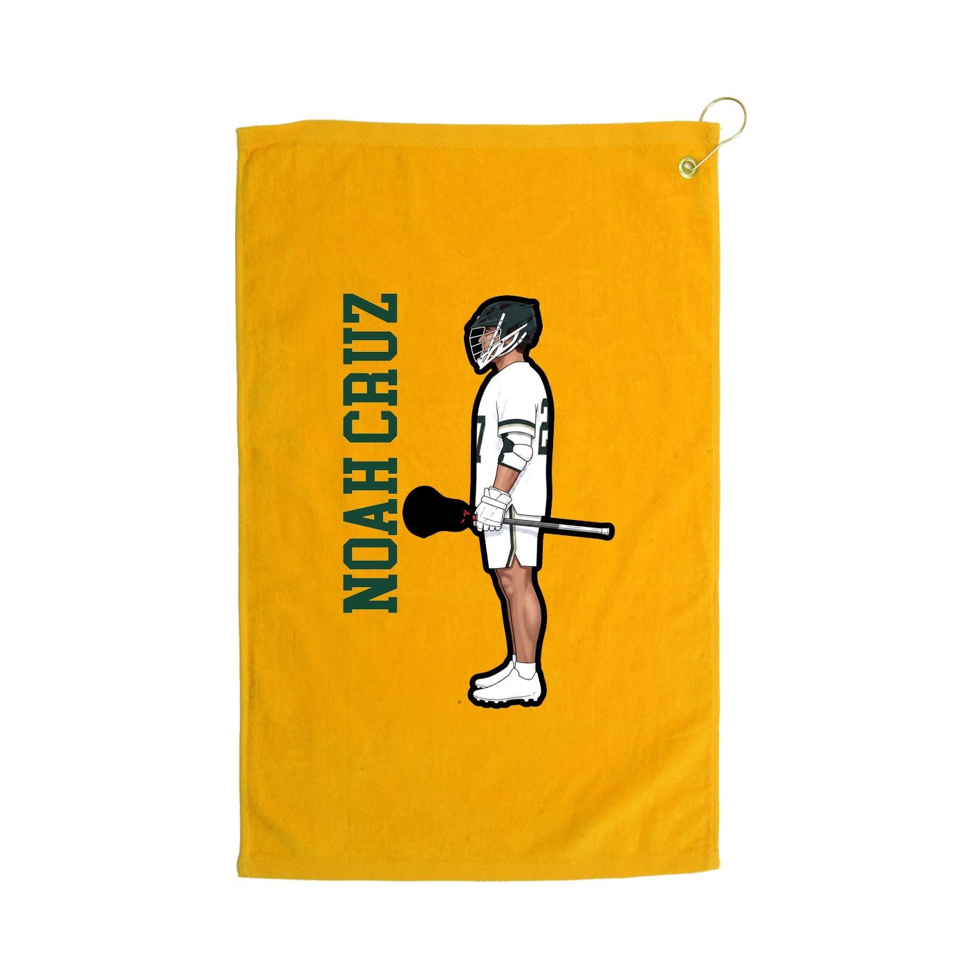 Golf Towel — Name Vertical in Gold