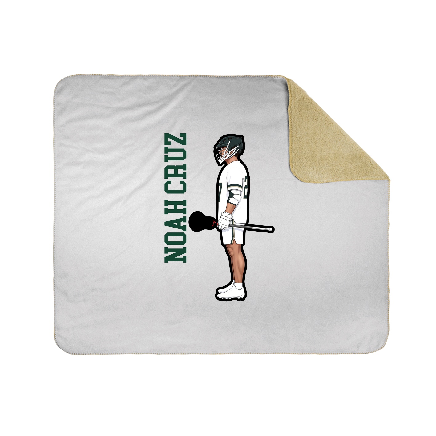 Throw Blanket — Name Vertical in White