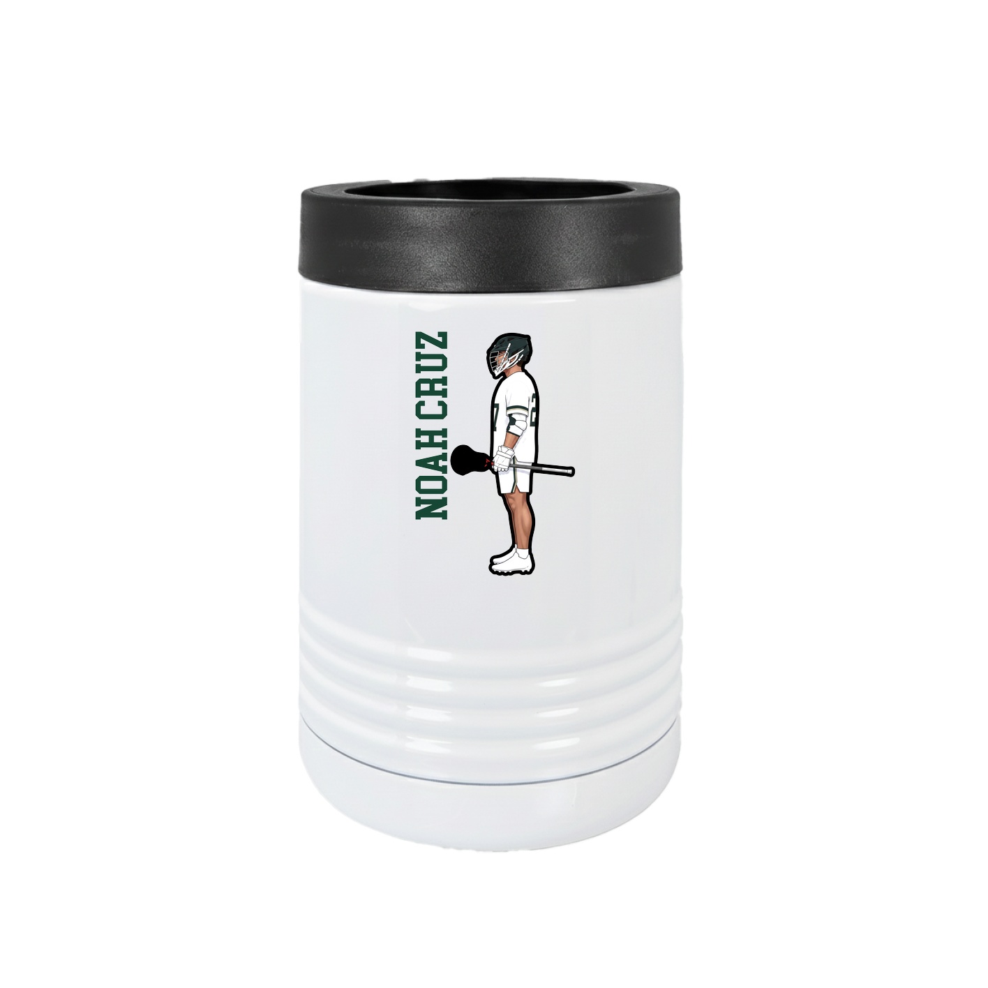 Beverage Holder — Name Vertical in White
