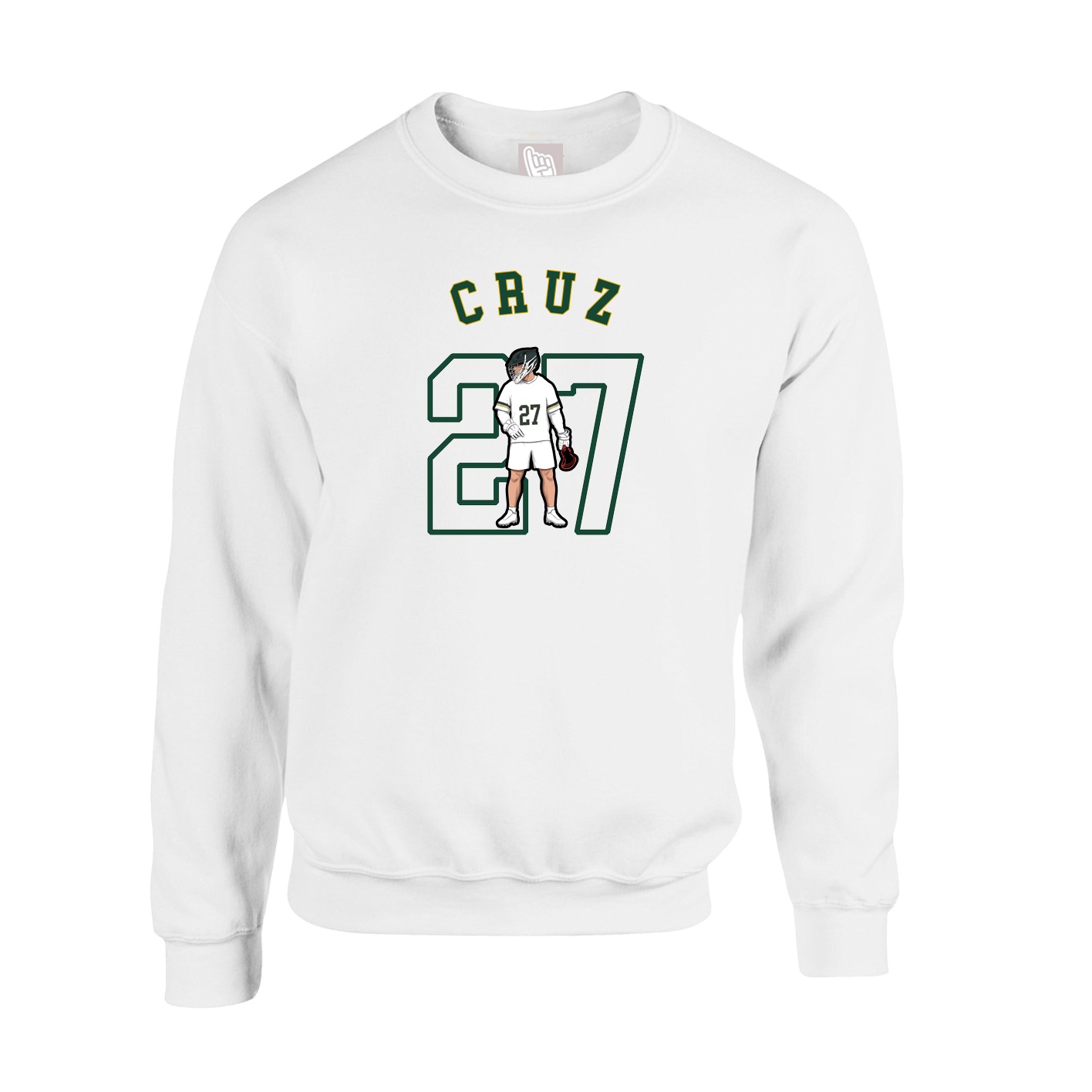Fleece Crew — Shirsey Arch in White