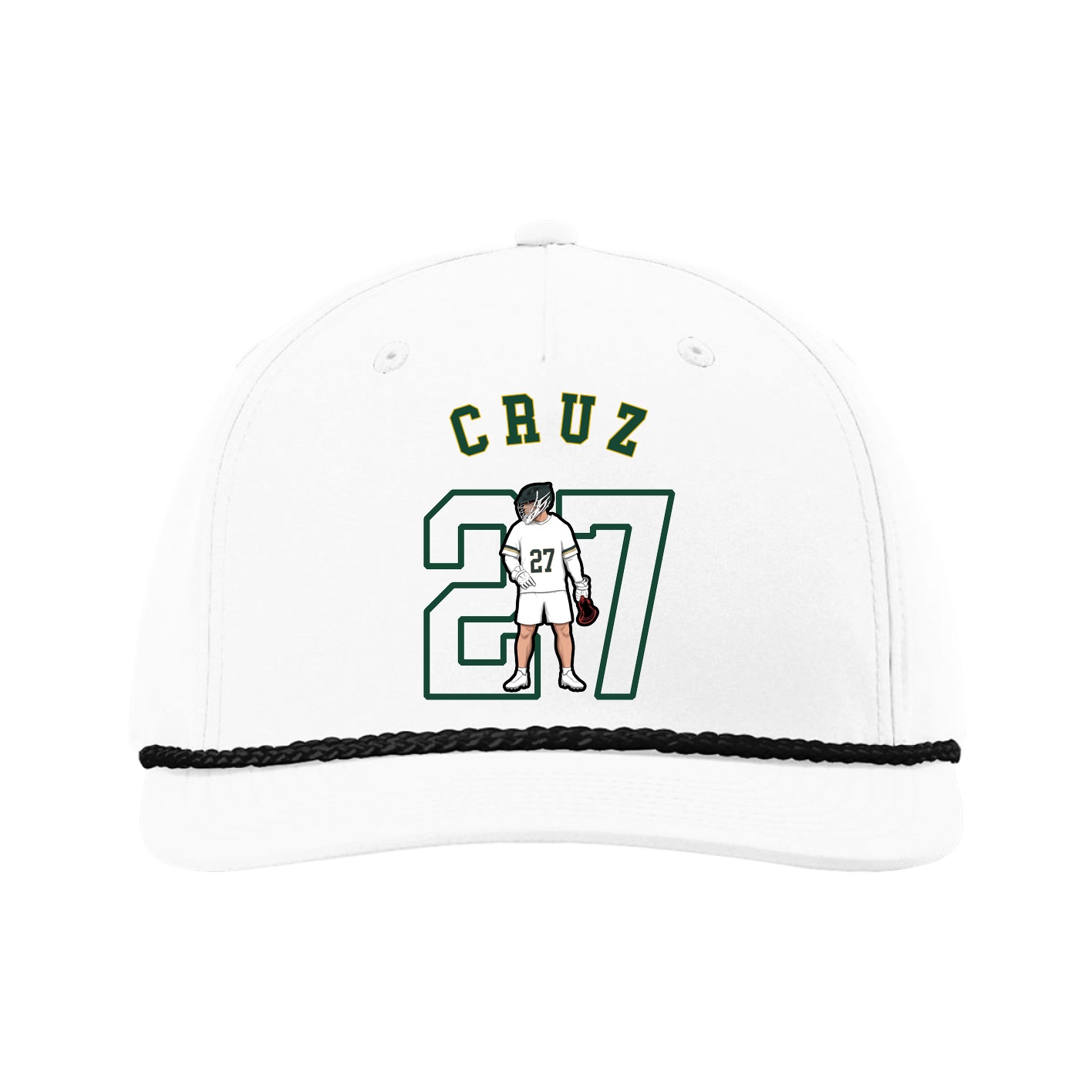 Five-Panel Classic Rope Cap — Shirsey Arch in White