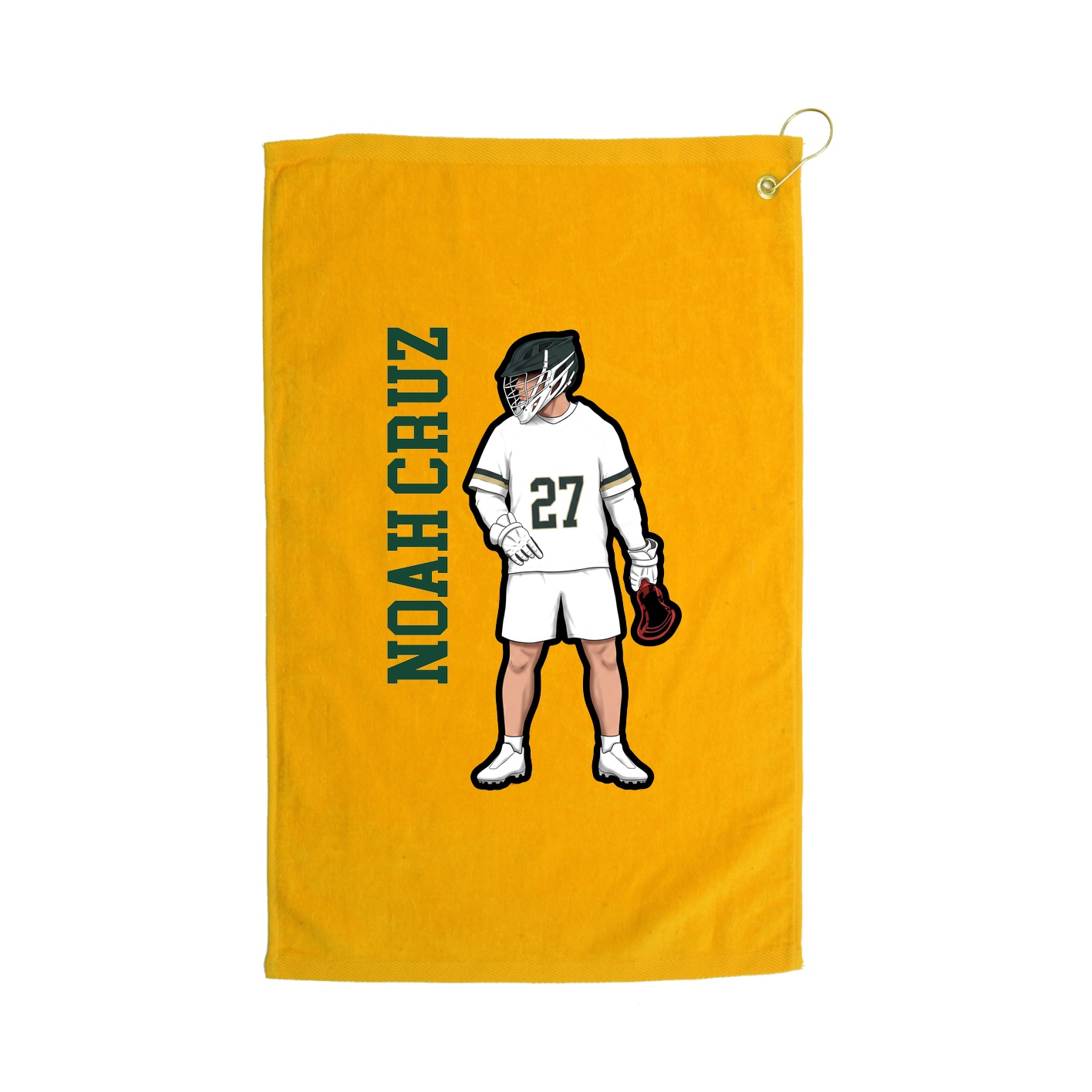 Golf Towel — Name Vertical in Gold