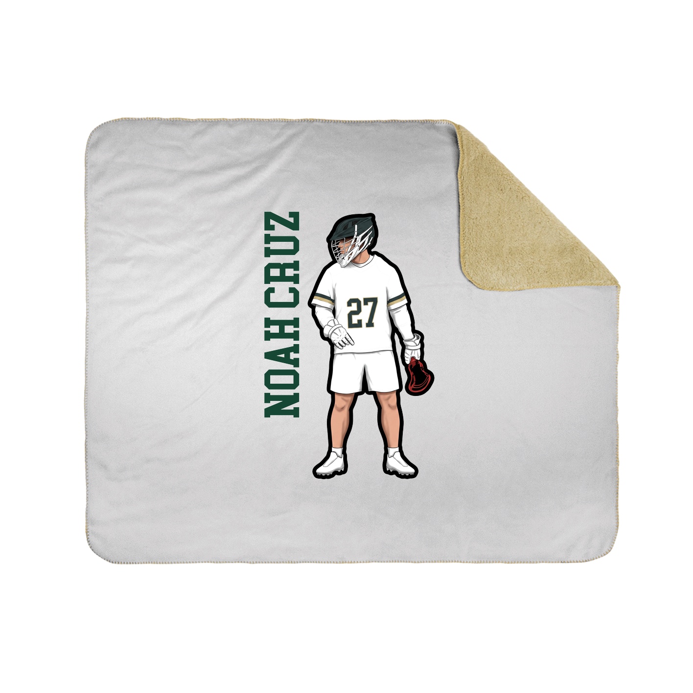 Throw Blanket — Name Vertical in White