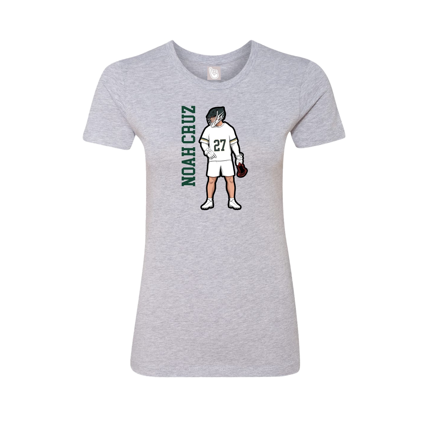 Womens Tee — Name Vertical in Grey
