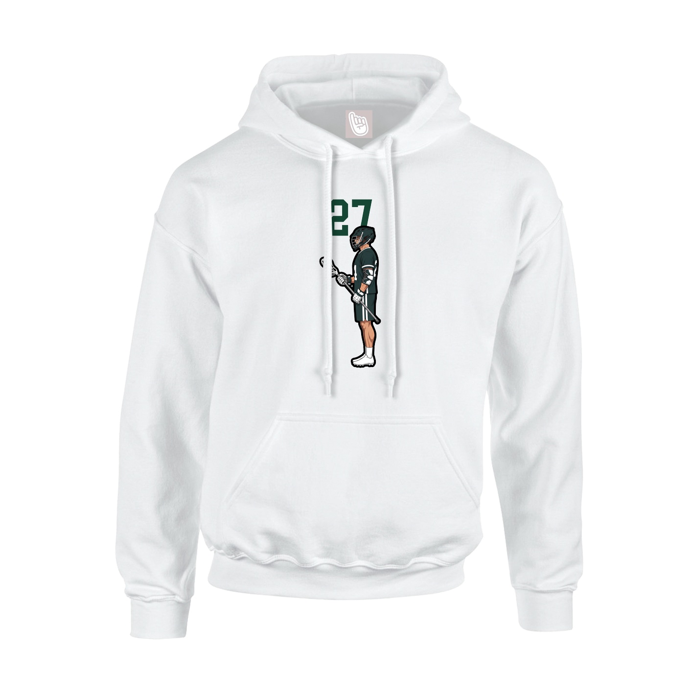Youth Hoodie — Number Top in White