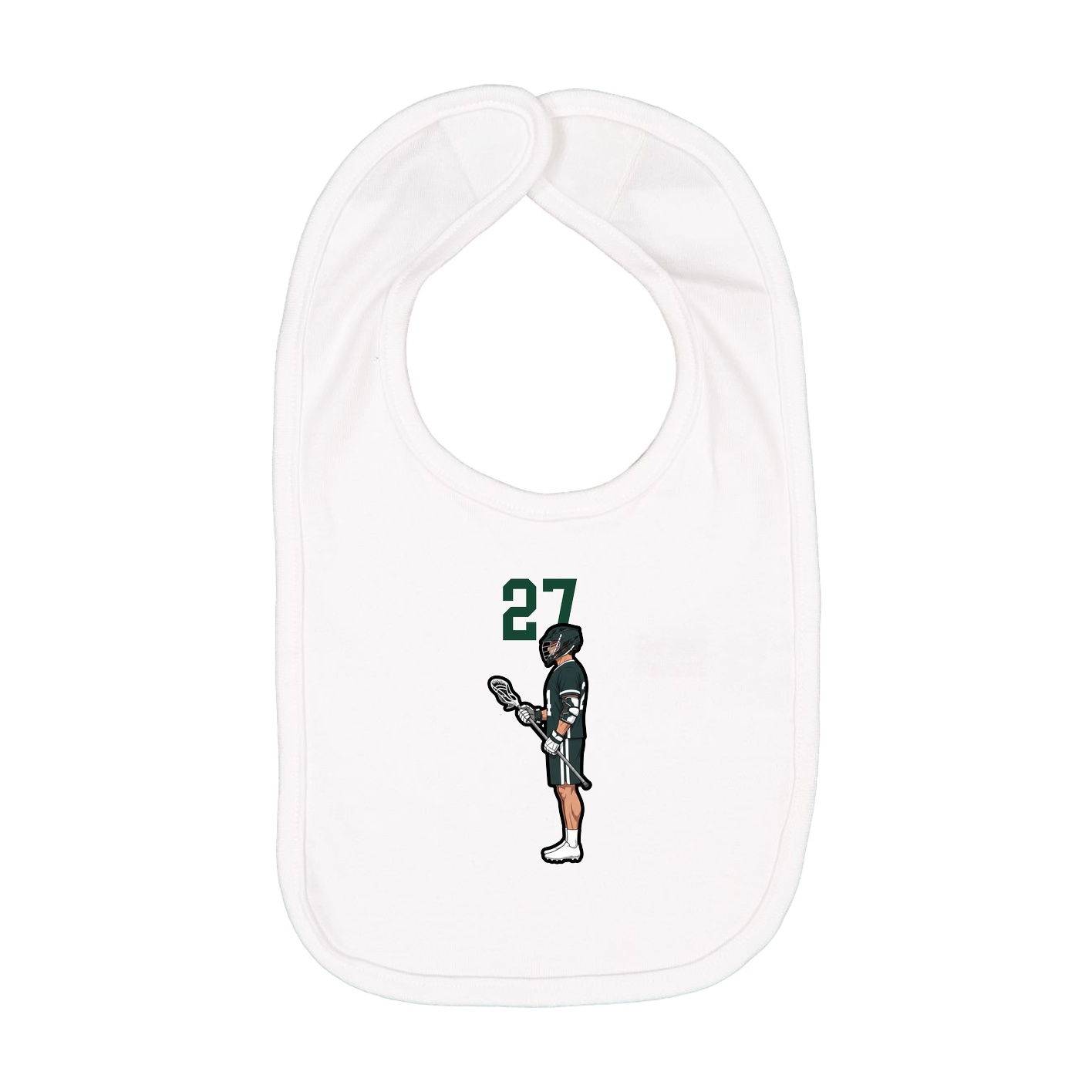 Infant Bib — Number Top in White