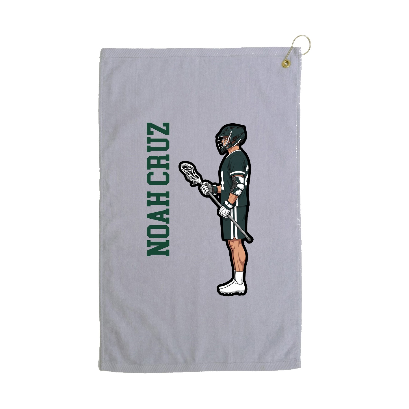 Golf Towel — Name Vertical in Grey