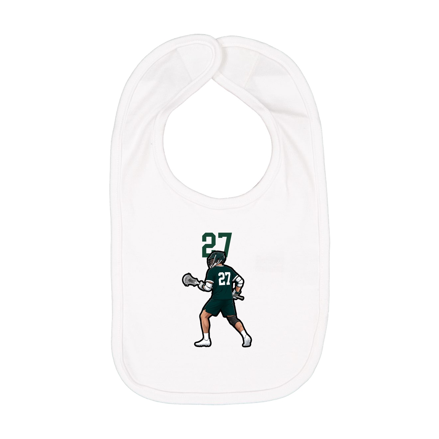 Infant Bib — Number Top in White