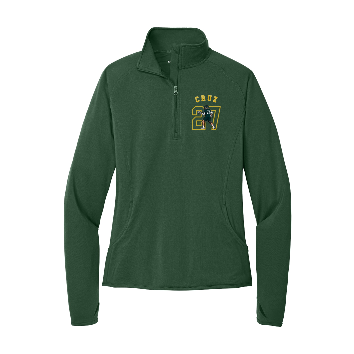 Women's Q-Zip Pullover — Shirsey Arch in Green
