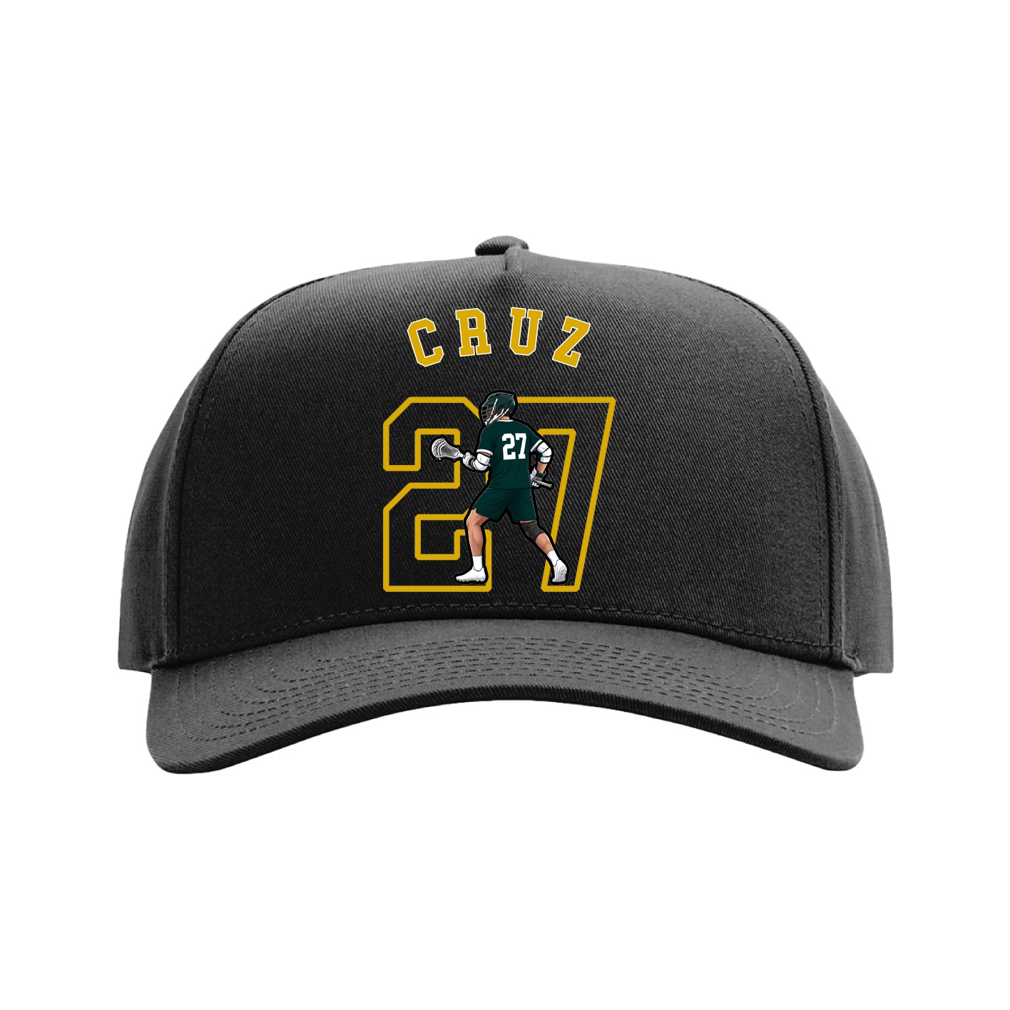 Full Fabric Five-Panel Champ Cap — Shirsey Arch in Black