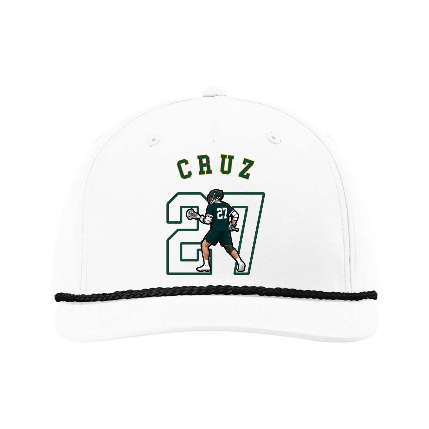 Five-Panel Classic Rope Cap — Shirsey Arch in White