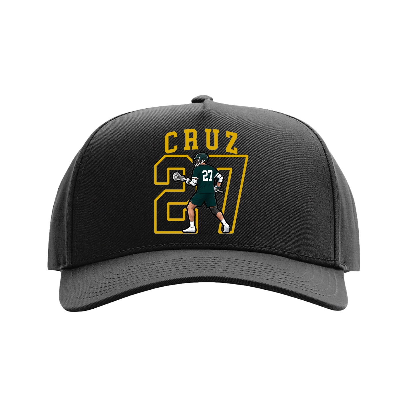 Full Fabric Five-Panel Champ Cap — Shirsey in Black