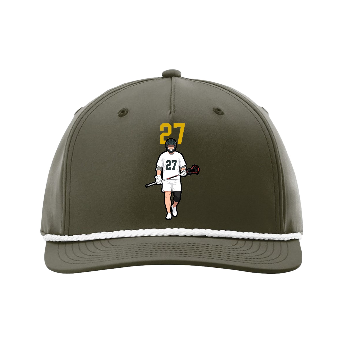 Five-Panel Classic Rope Cap — Number Top in Green
