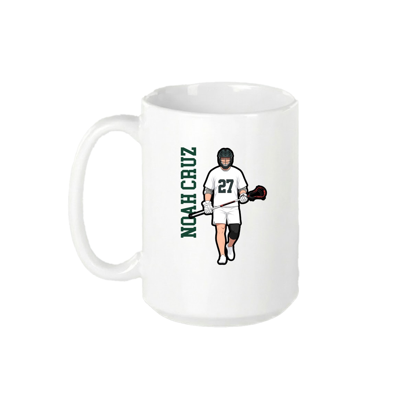 15oz Coffee Mug — Name Vertical in White