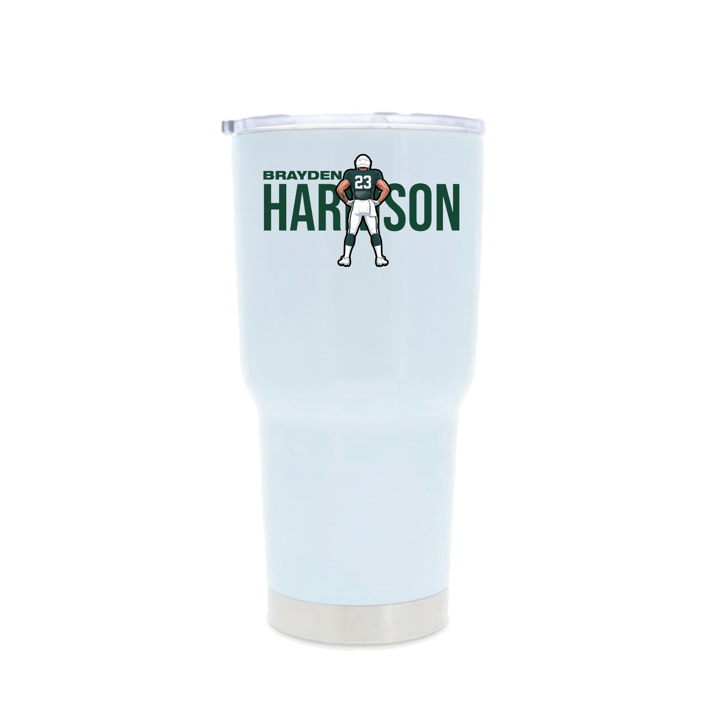 30oz Stainless Steel Tumbler — Player Name in White