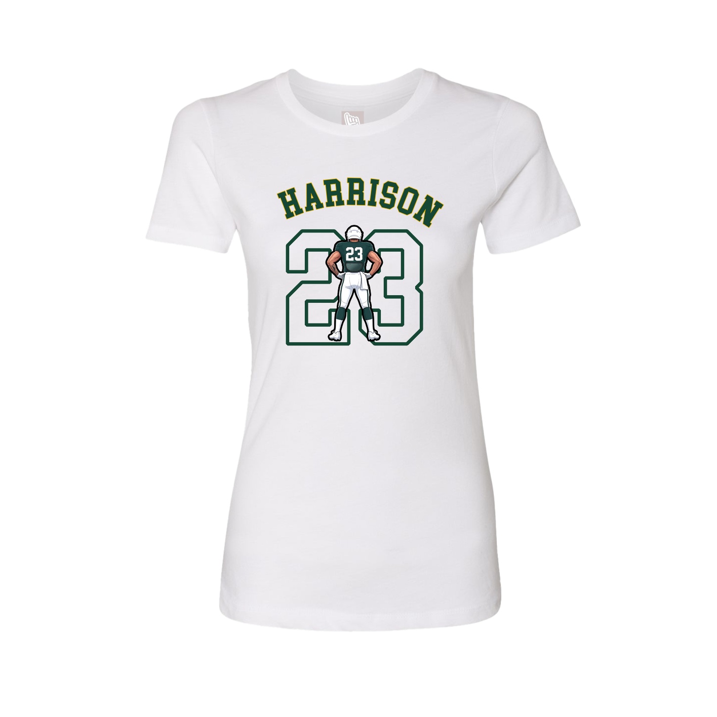 Fitted Women's Tee — Shirsey Arch in White