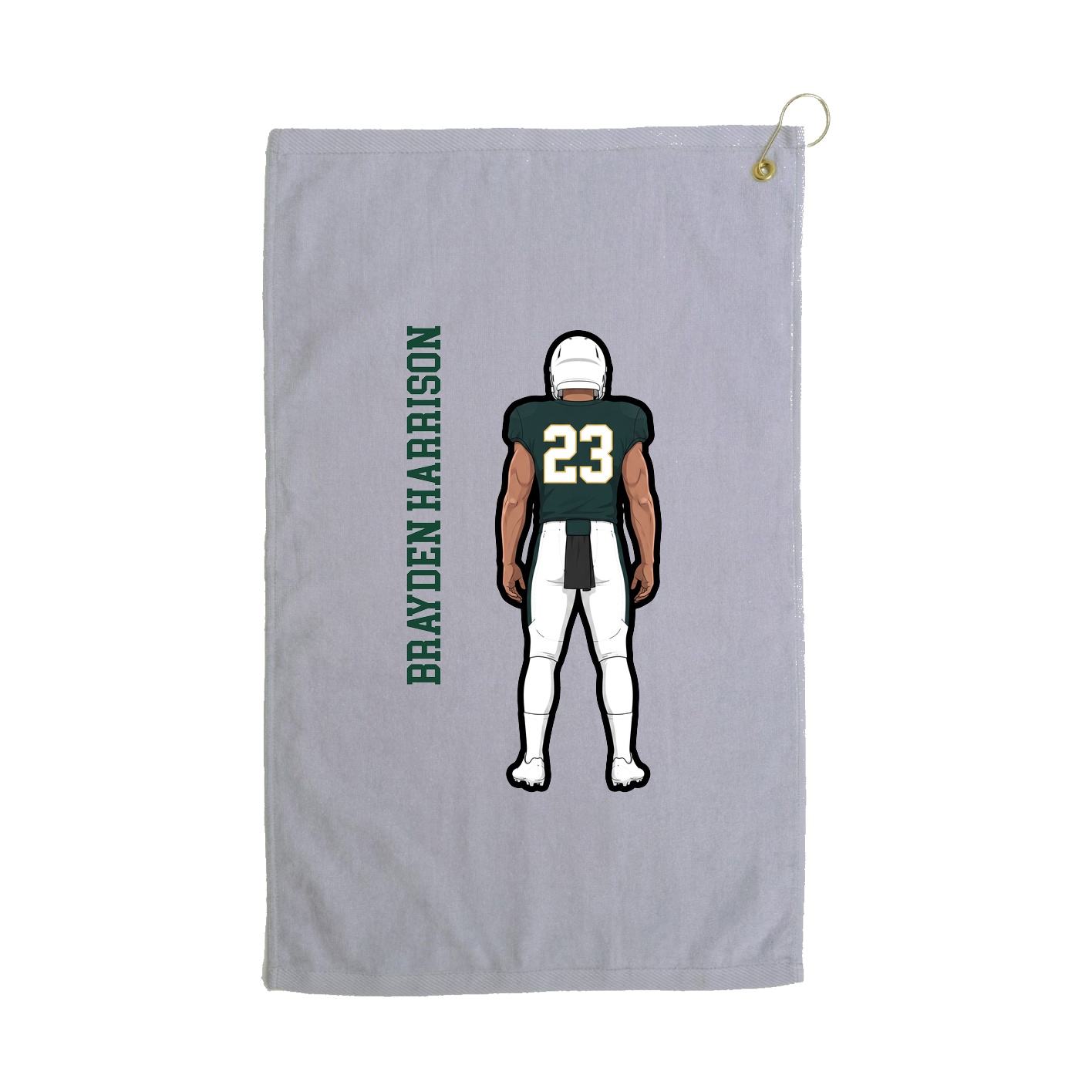 Golf Towel — Name Vertical in Grey