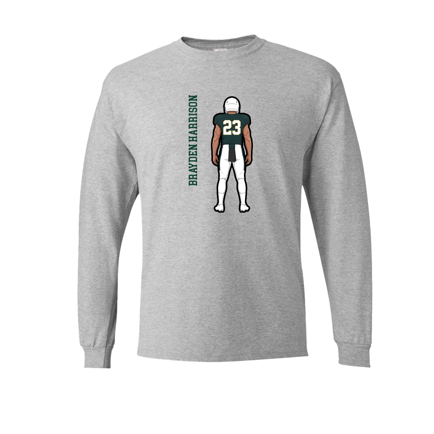 Long Sleeve Tee — Name Vertical in Grey