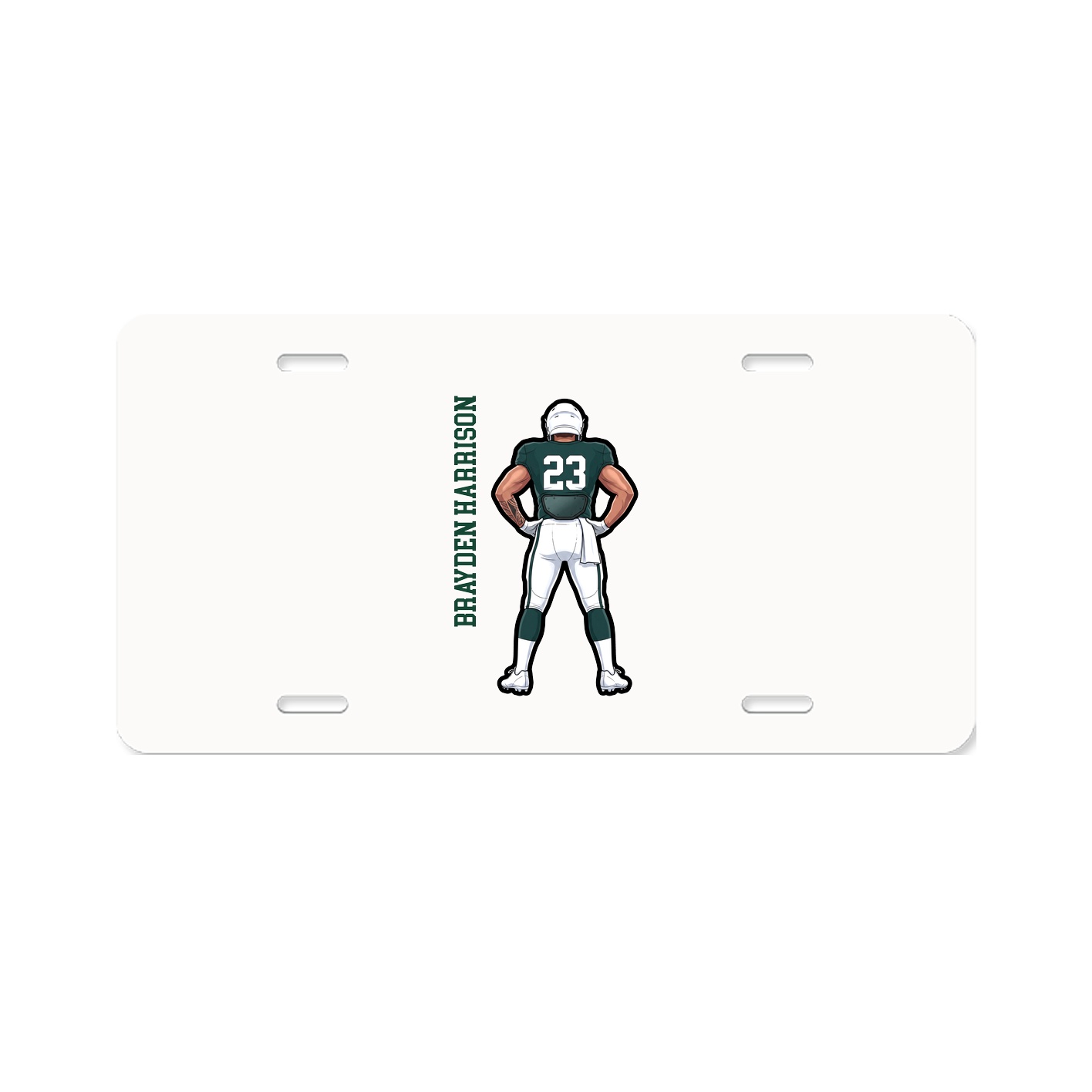 License Plate — Name Vertical in Classic
