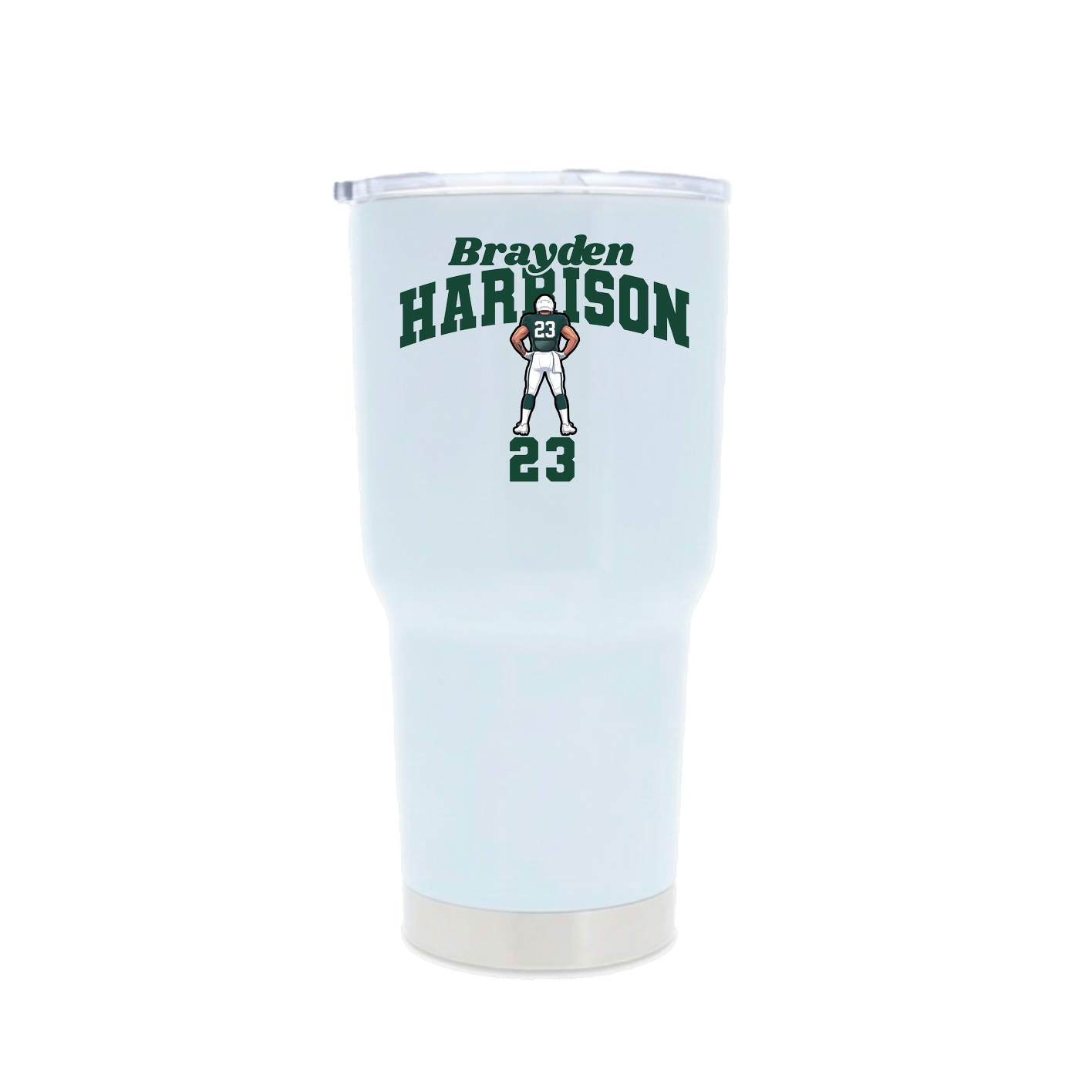 30oz Stainless Steel Tumbler — Signature Arch in White
