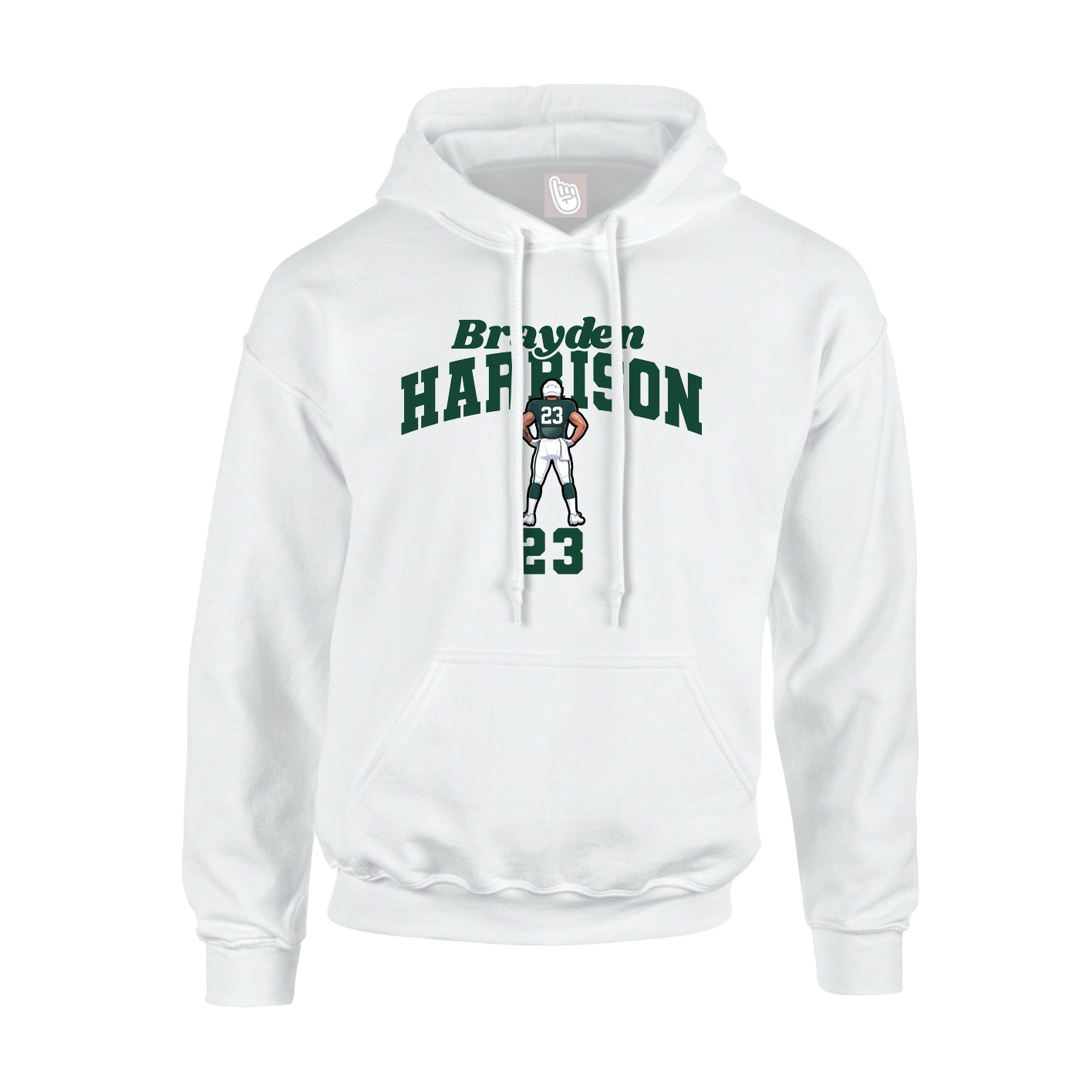Youth Hoodie — Signature Arch in White
