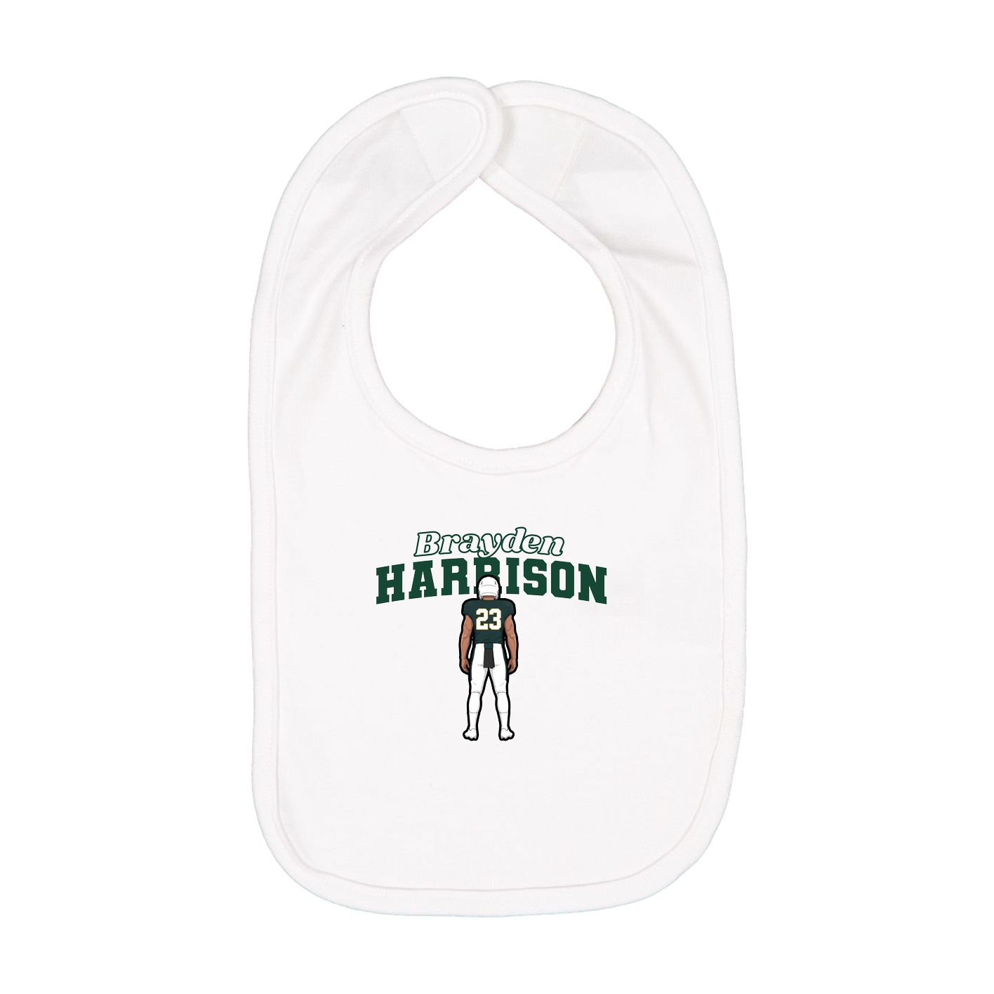 Infant Bib — Name Arch in White