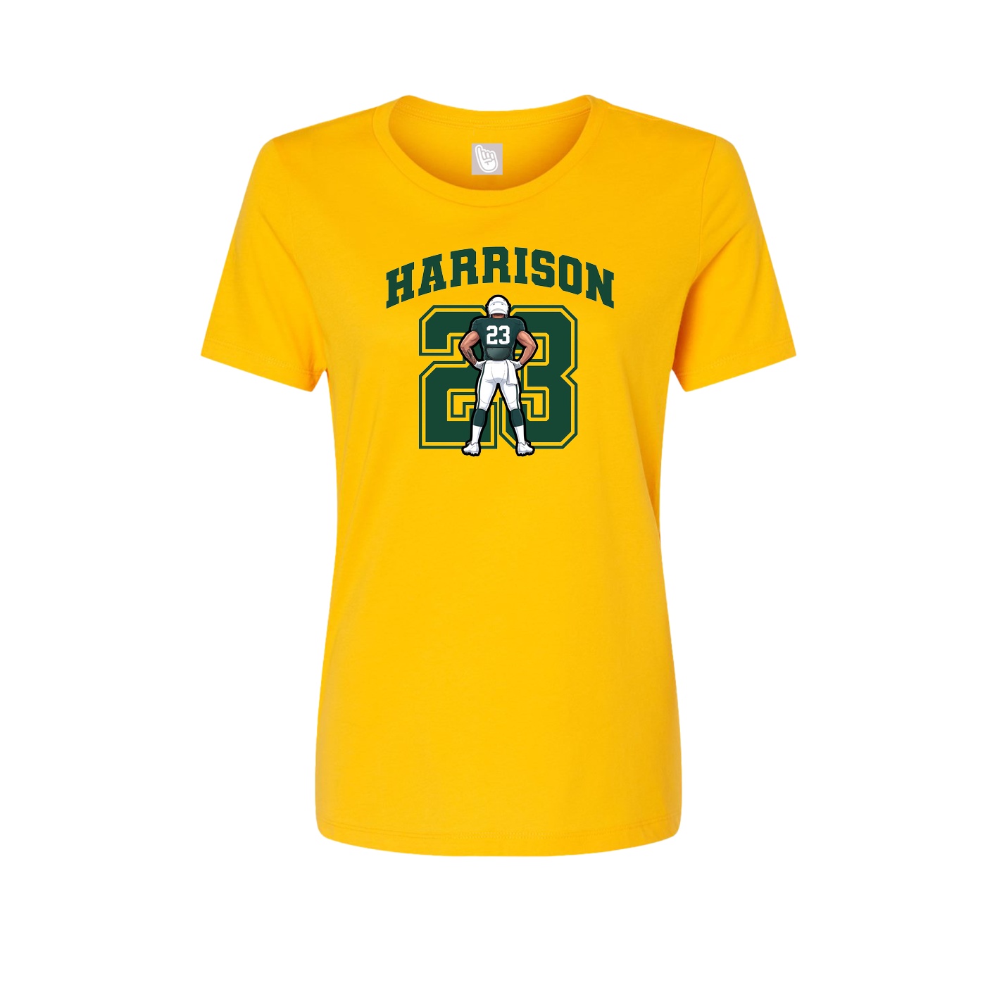 Fitted Women's Tee — Number in Gold