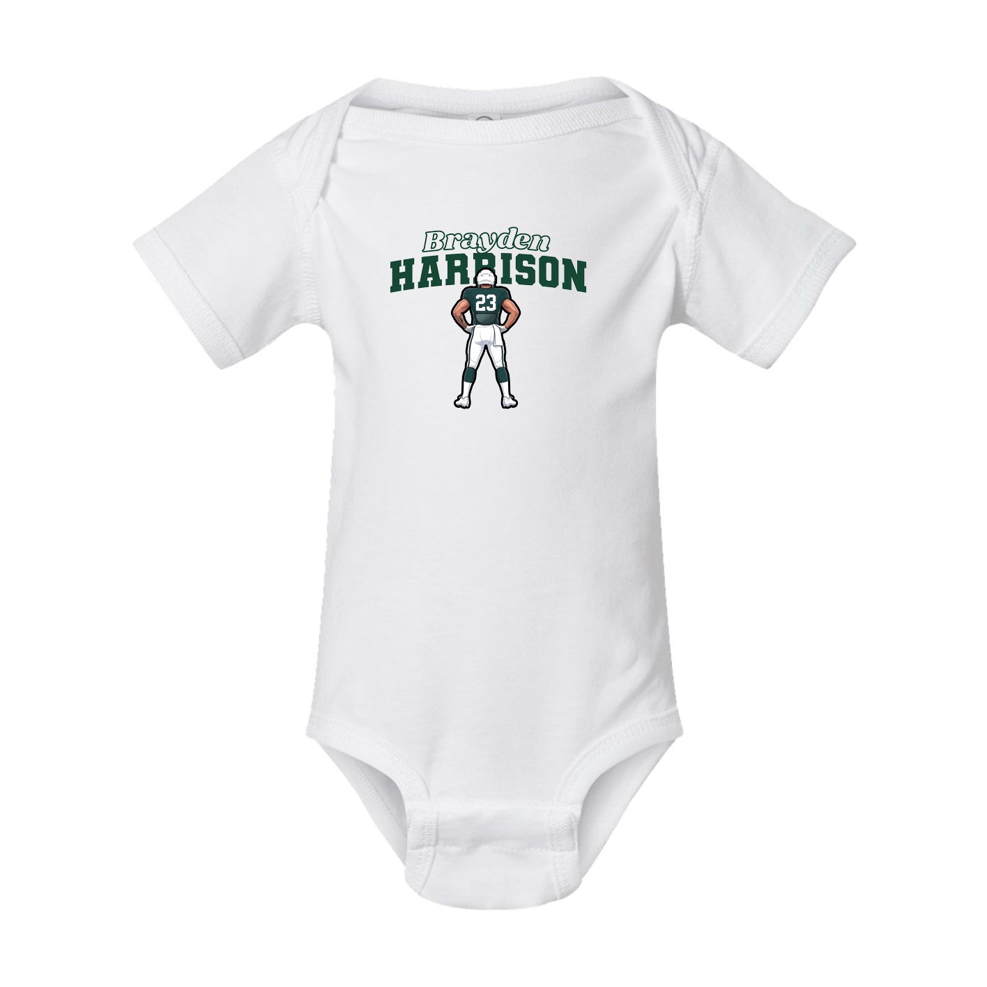 Baby Onesie — Name Arch in White