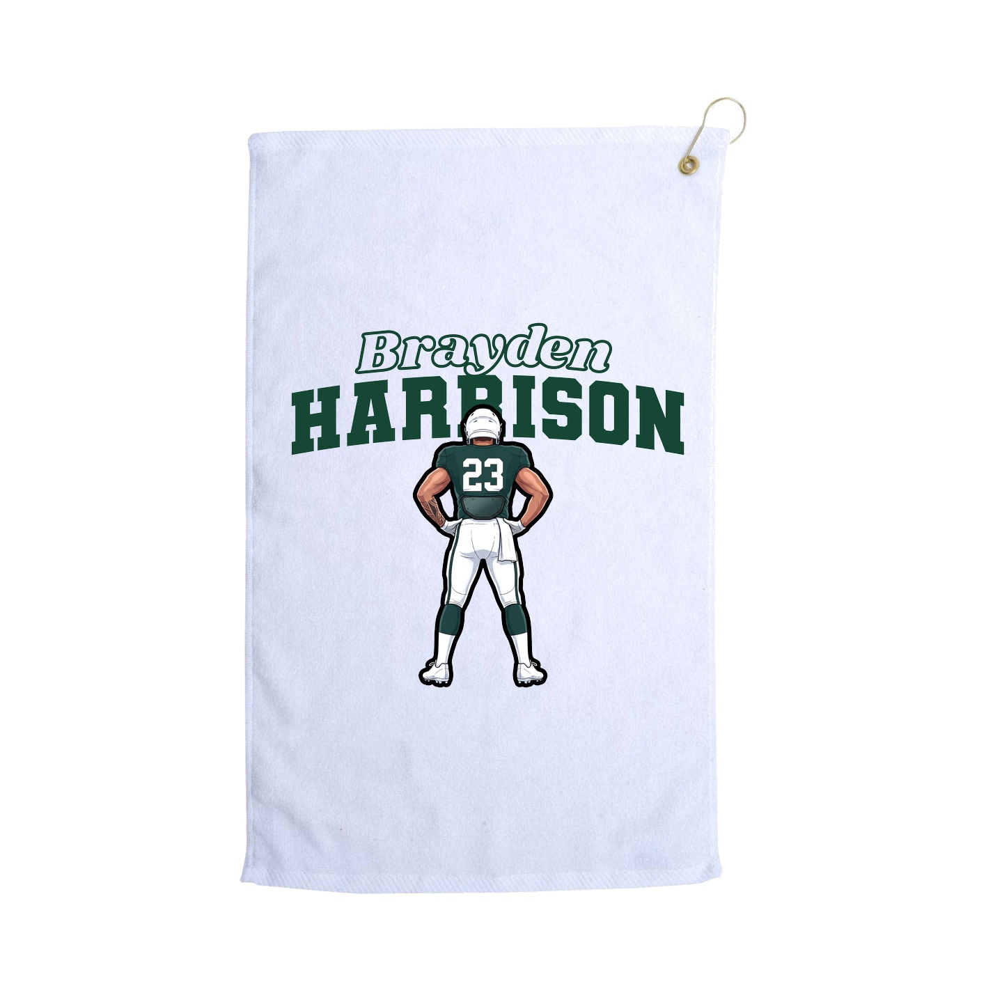 Golf Towel — Name Arch in White