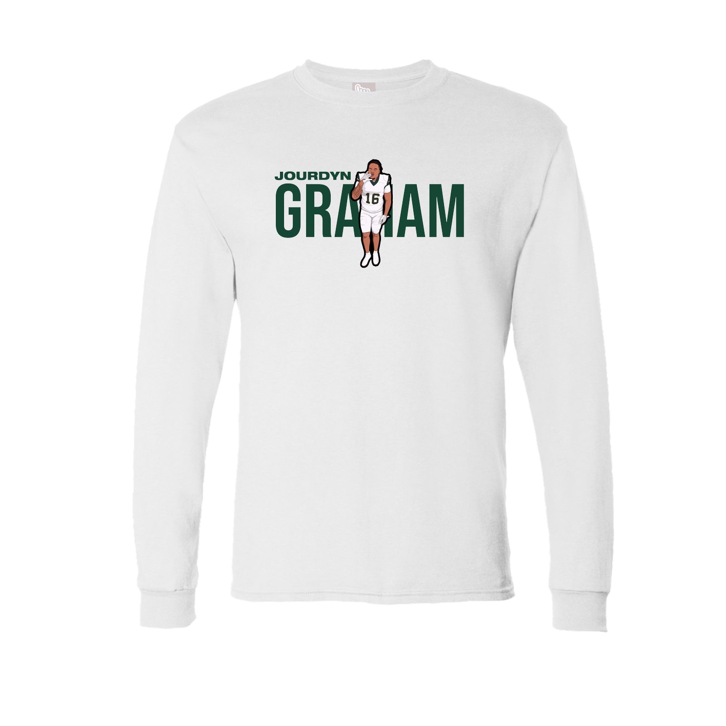 Long Sleeve Tee — Player Name in White