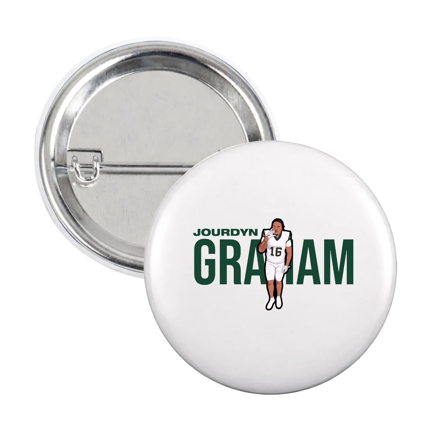 Game Day Button — Player Name in White