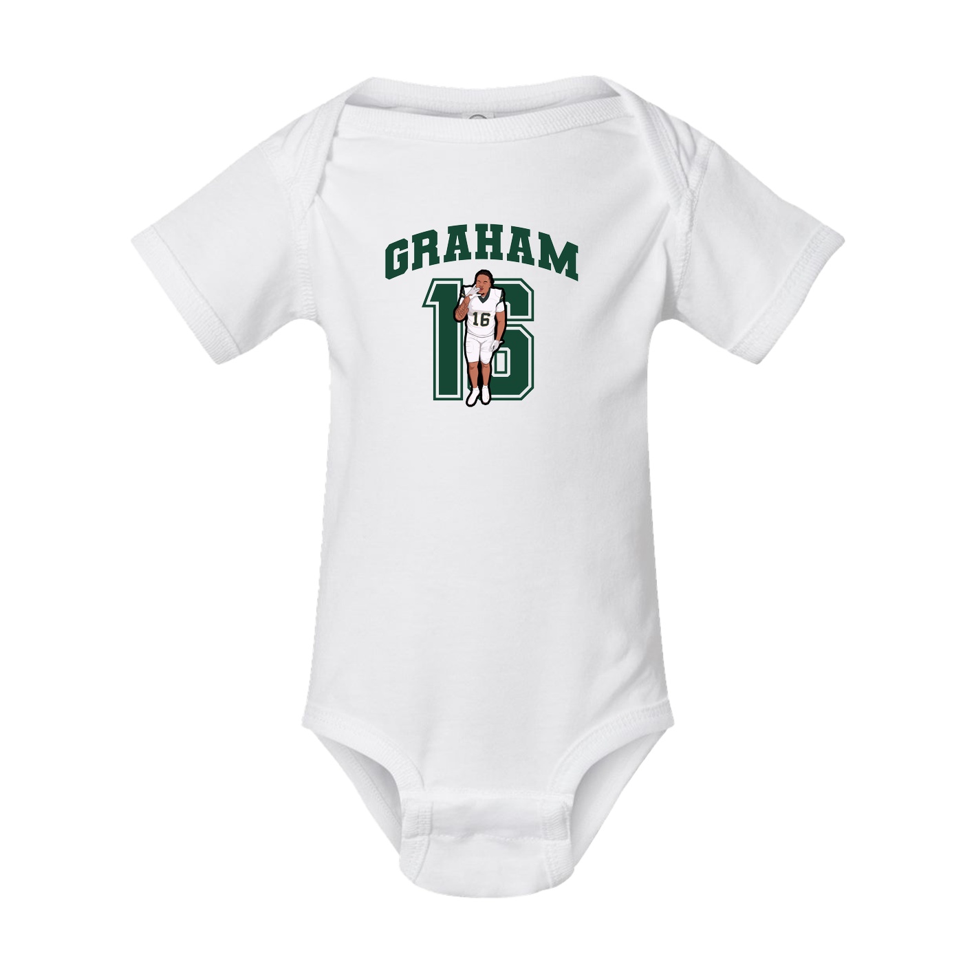 Baby Onesie — Number in White
