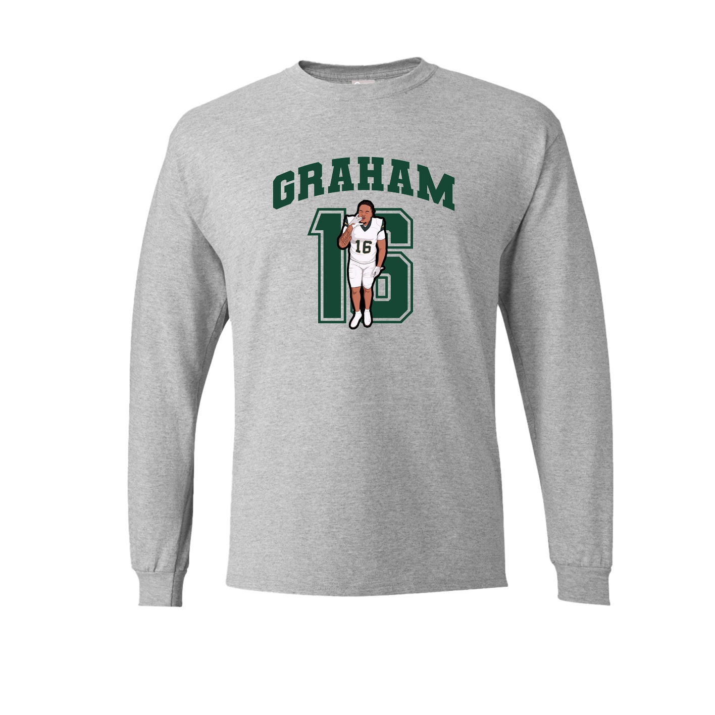Long Sleeve Tee — Number in Grey