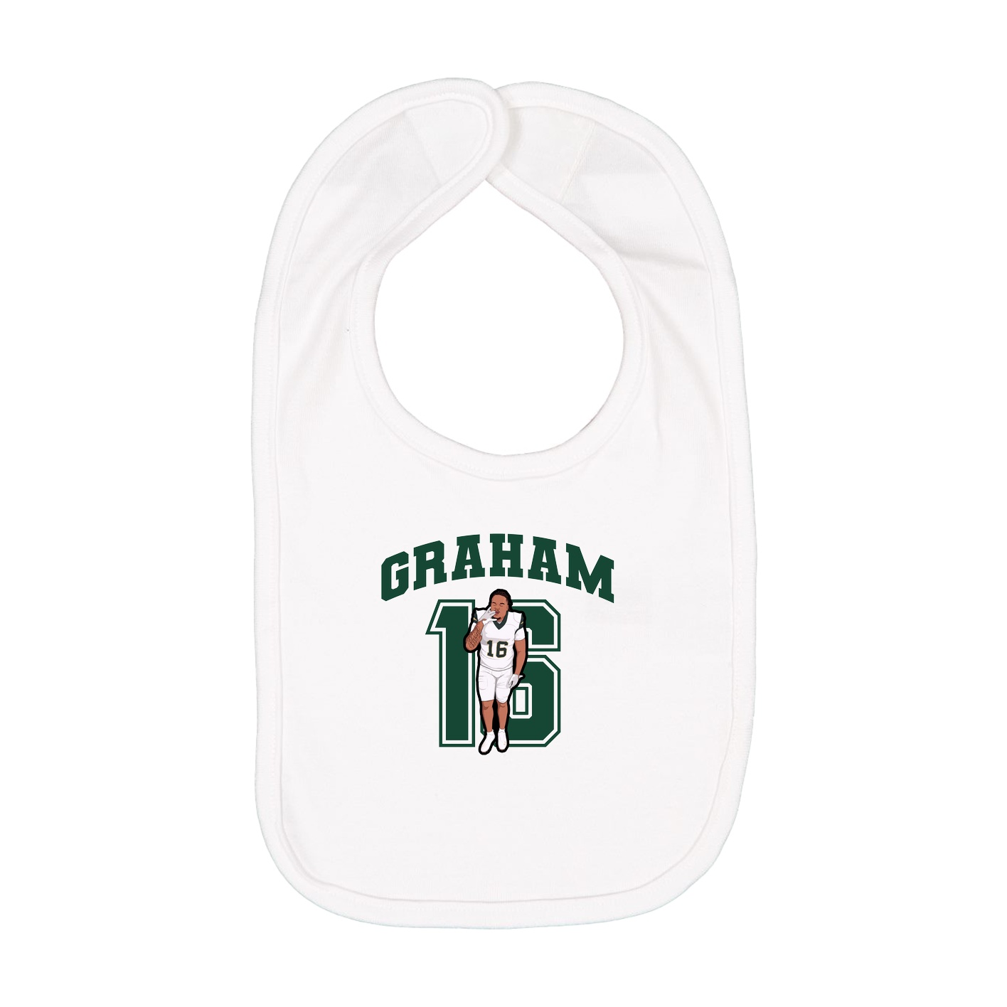 Infant Bib — Number in White