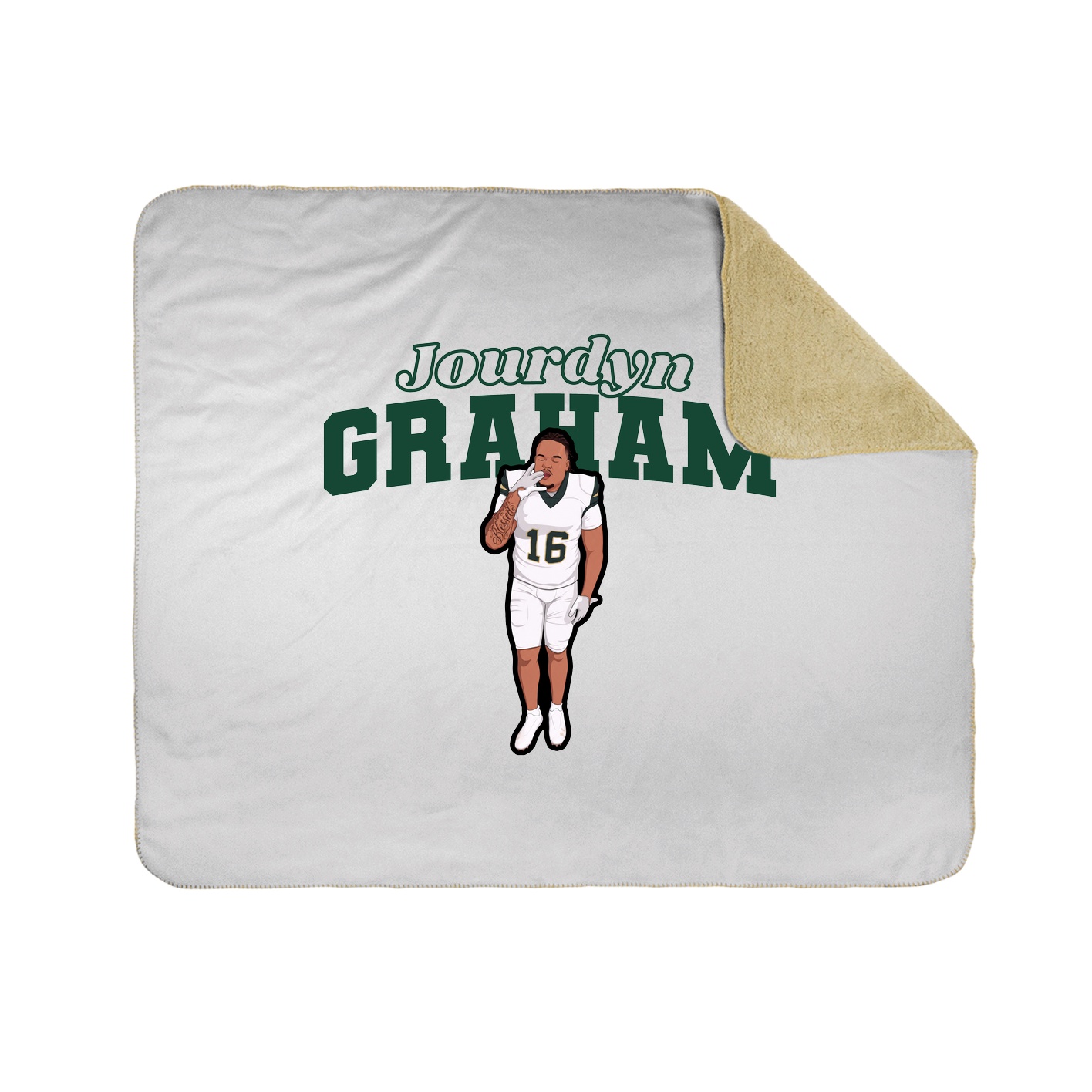 Throw Blanket — Name Arch in White