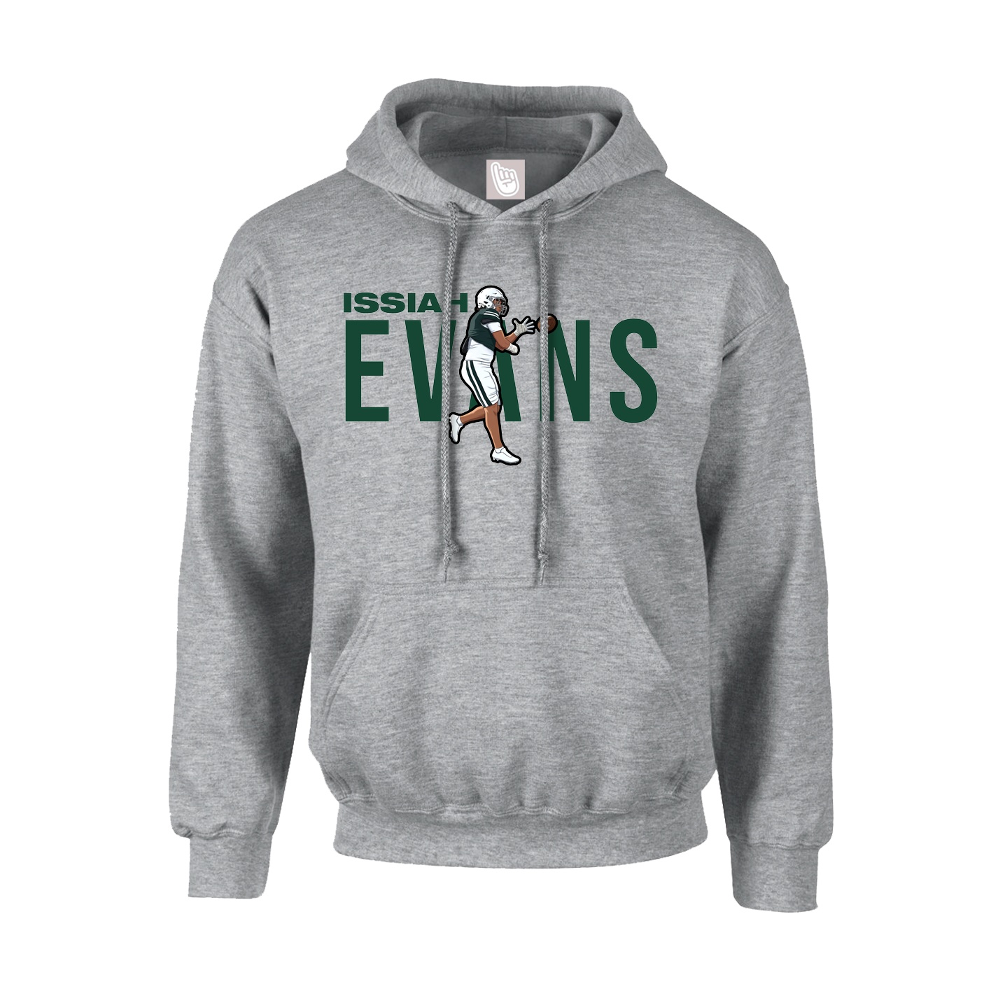 Youth Hoodie — Player Name in Grey