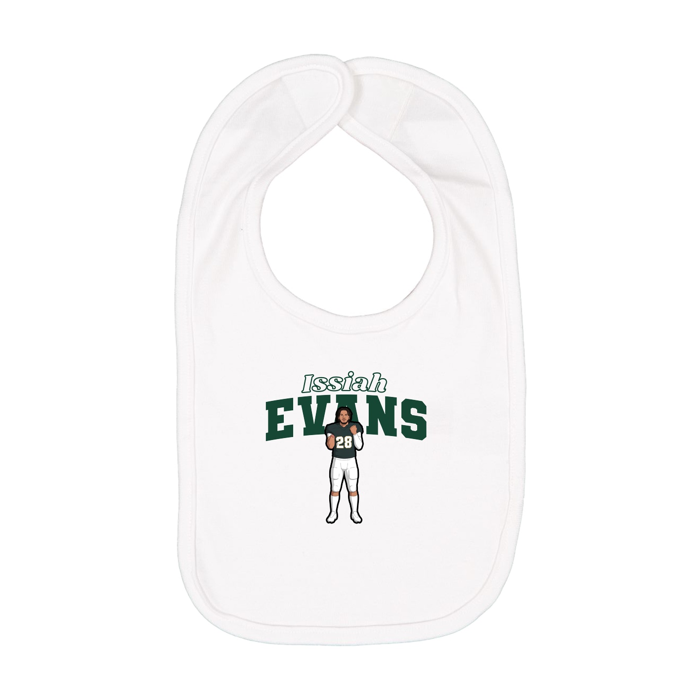 Infant Bib — Name Arch in White