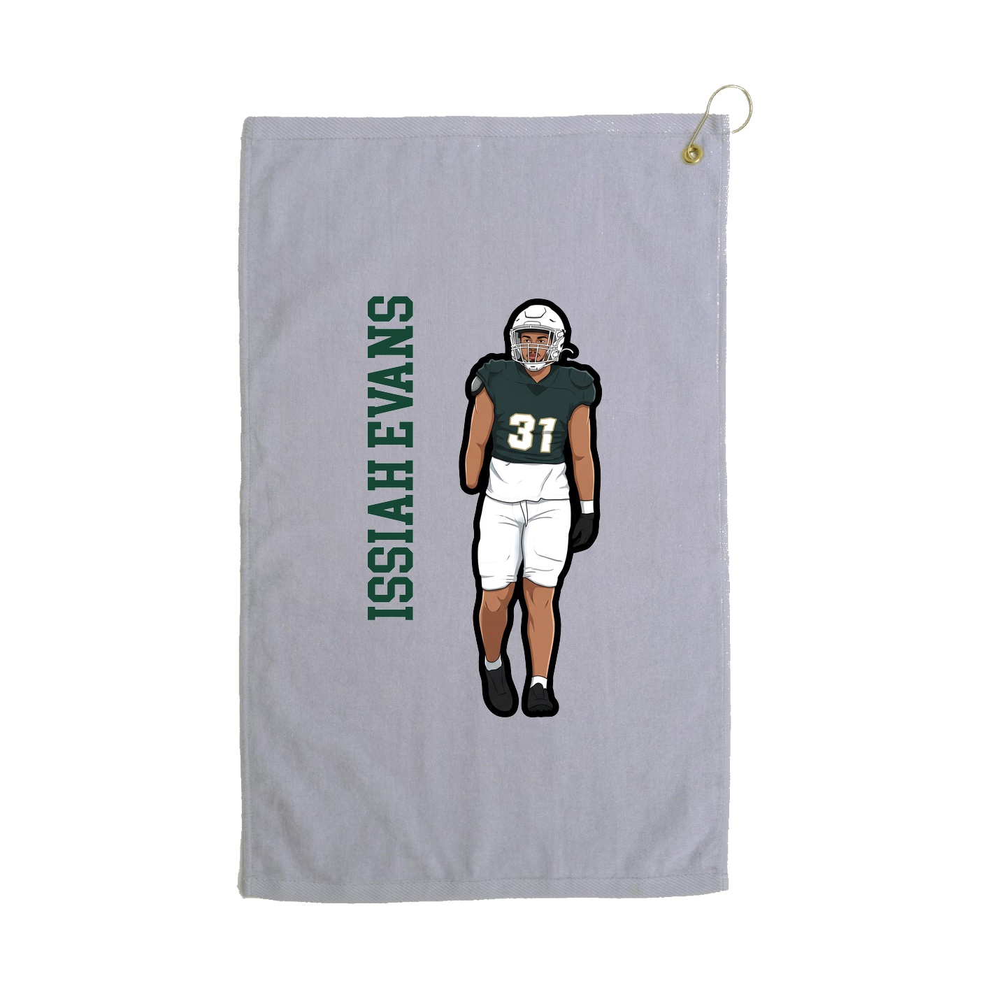 Golf Towel — Name Vertical in Grey