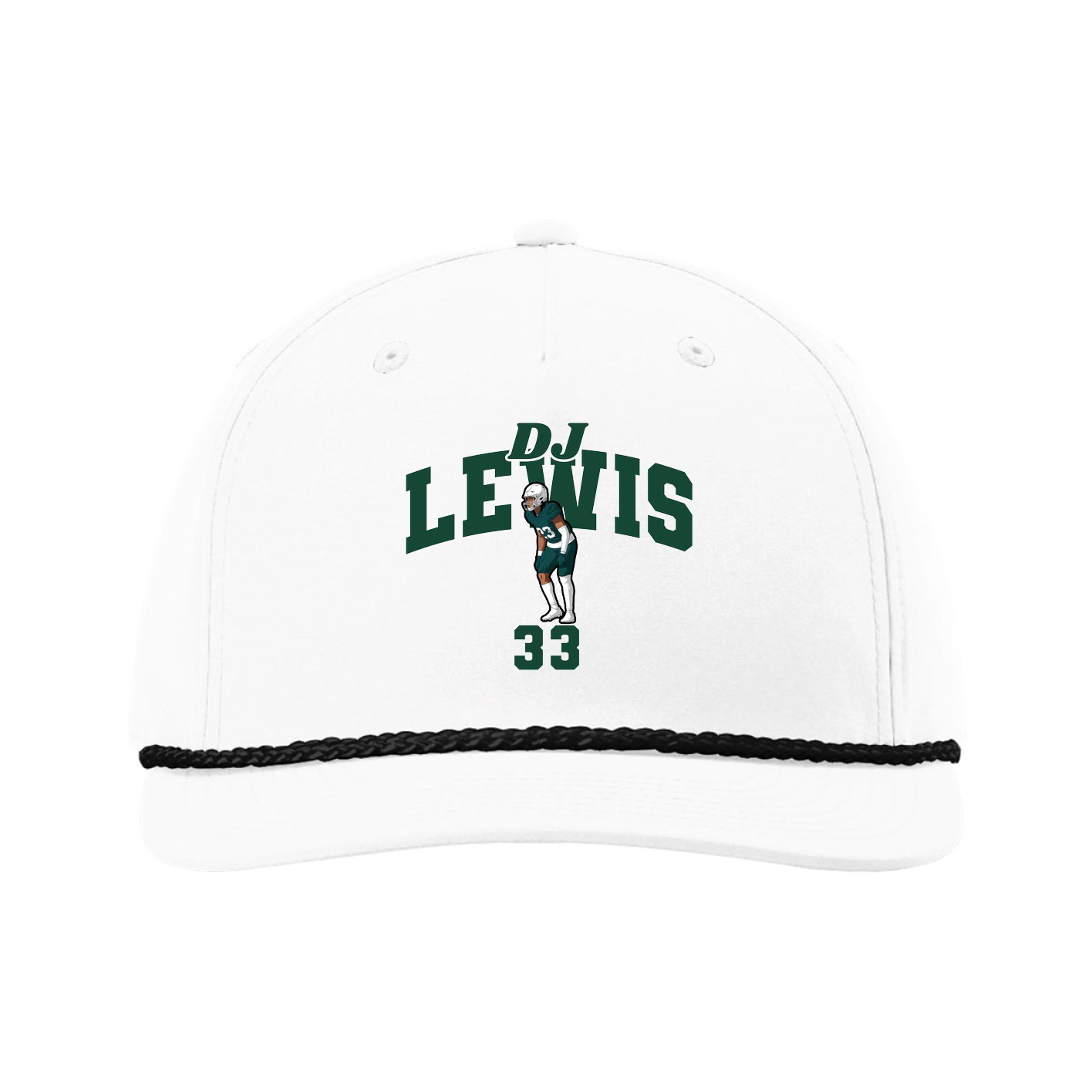 Five-Panel Classic Rope Cap — Signature Arch in White