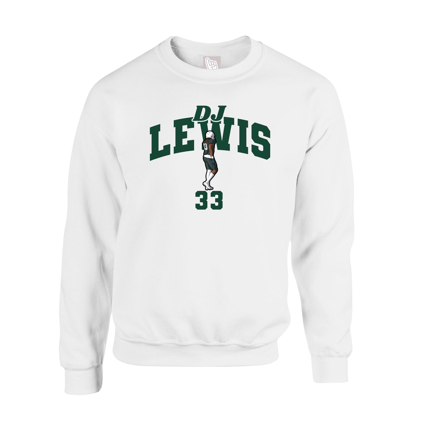 Fleece Crew — Signature Arch in White