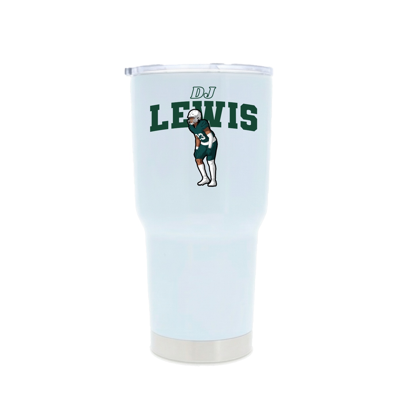 30oz Stainless Steel Tumbler — Name Arch in White