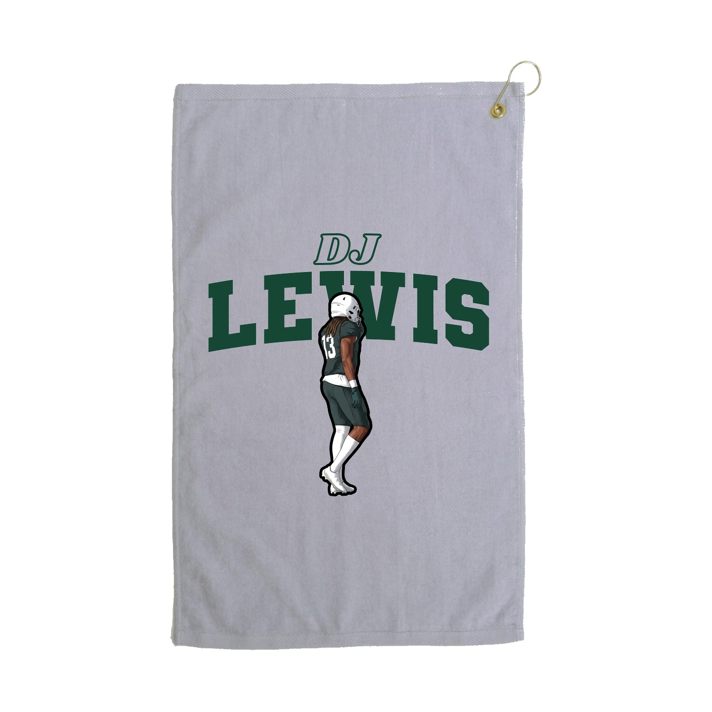 Golf Towel — Name Arch in Grey